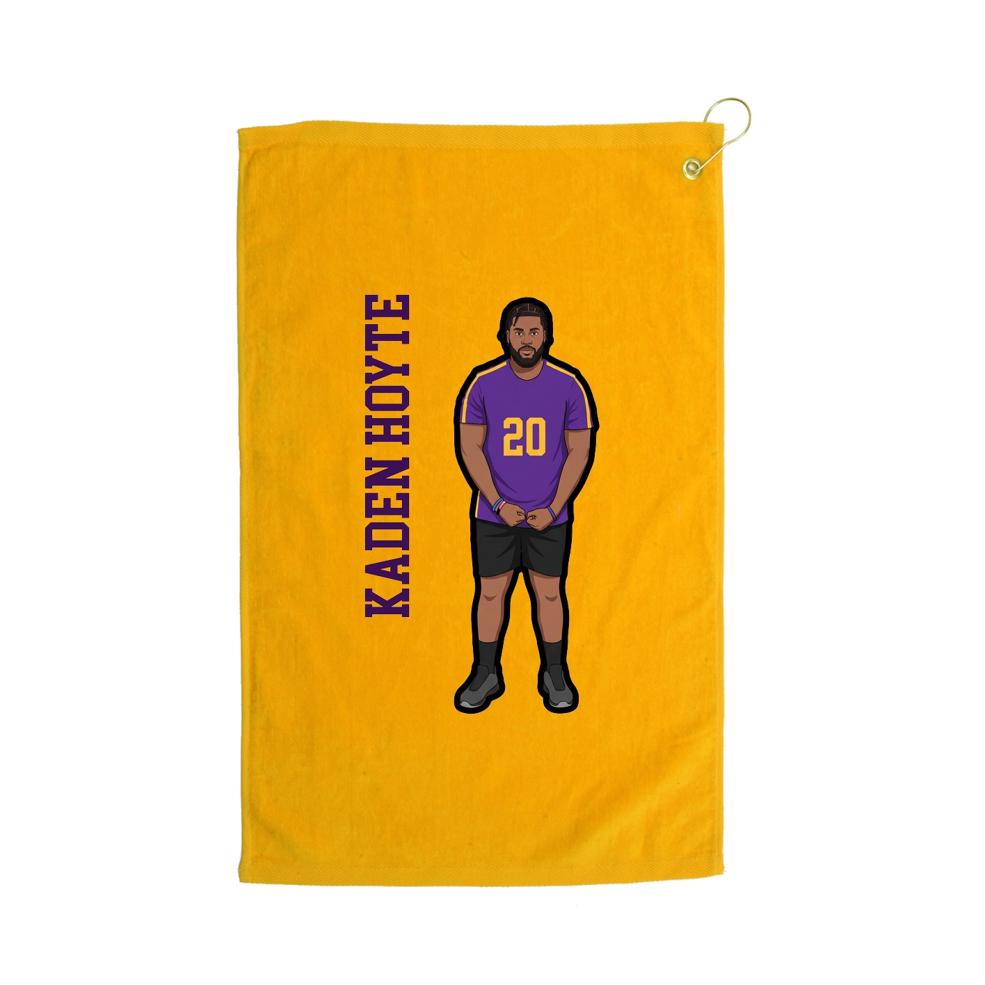 Golf Towel — Name Vertical in Gold