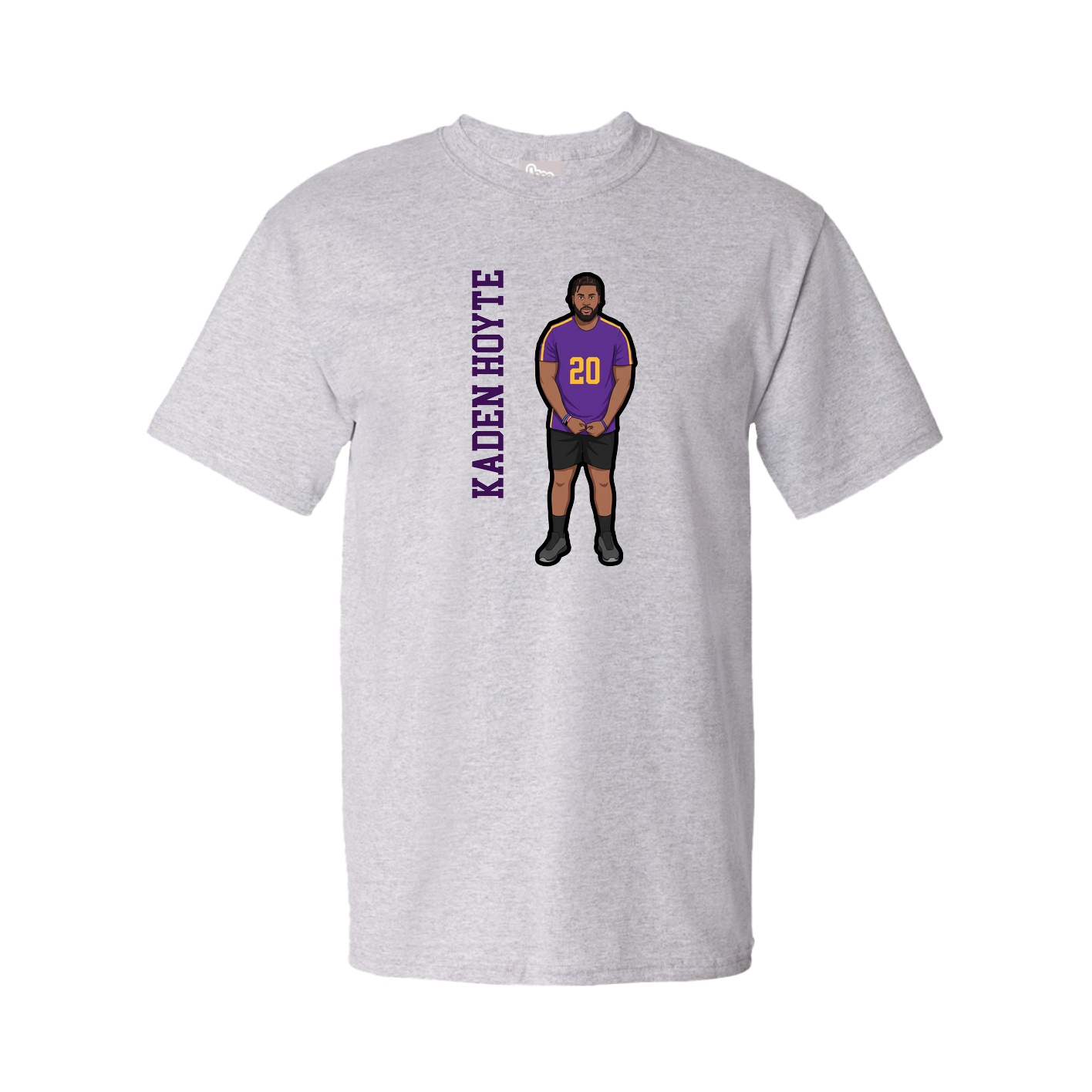 Youth Tee — Name Vertical in Grey