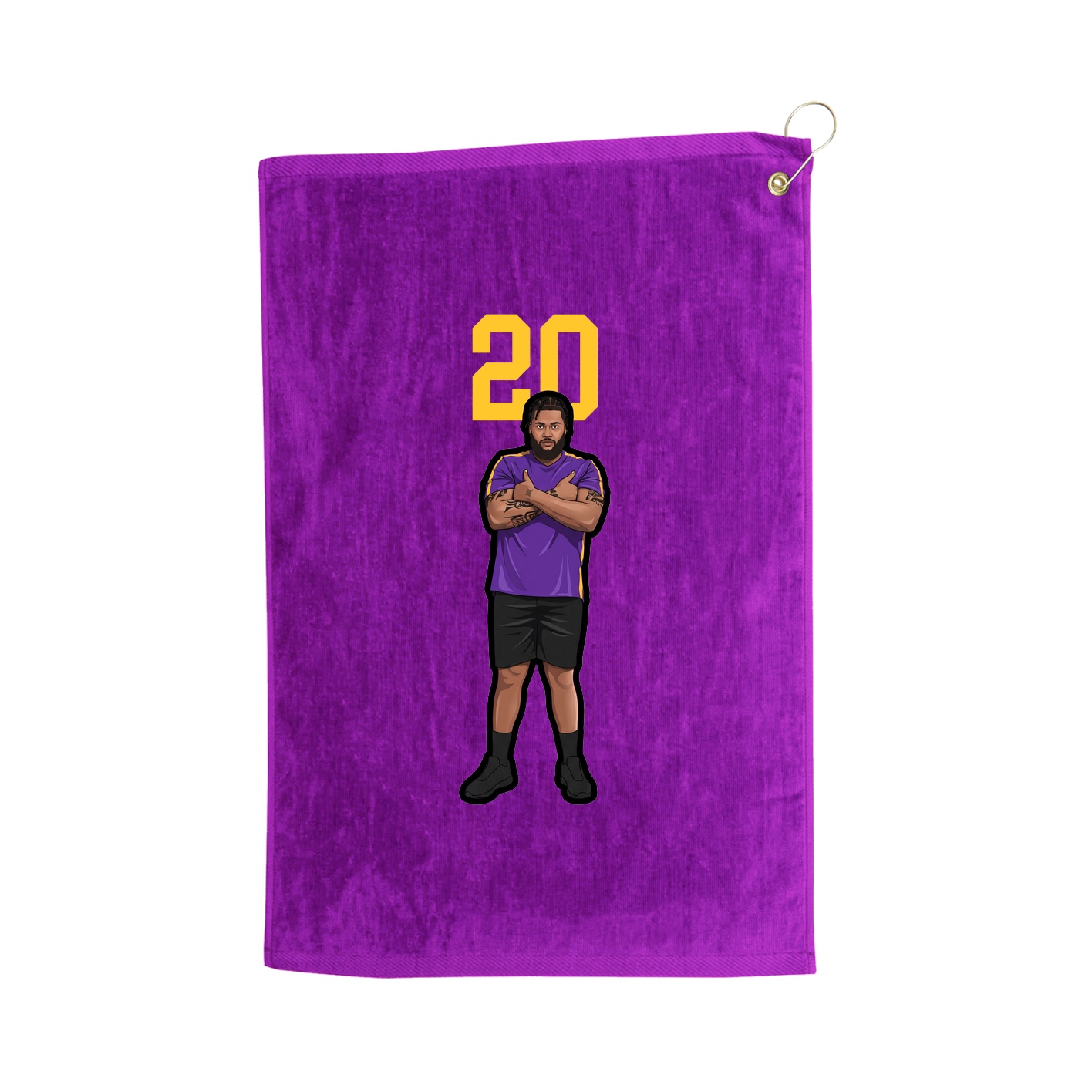 Golf Towel — Number Top in Purple
