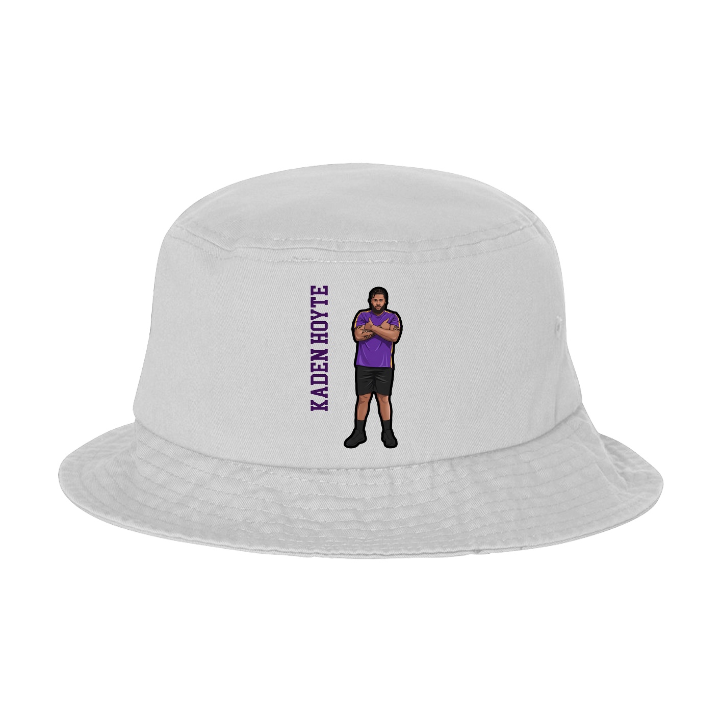 Bucket Cap — Name Vertical in White