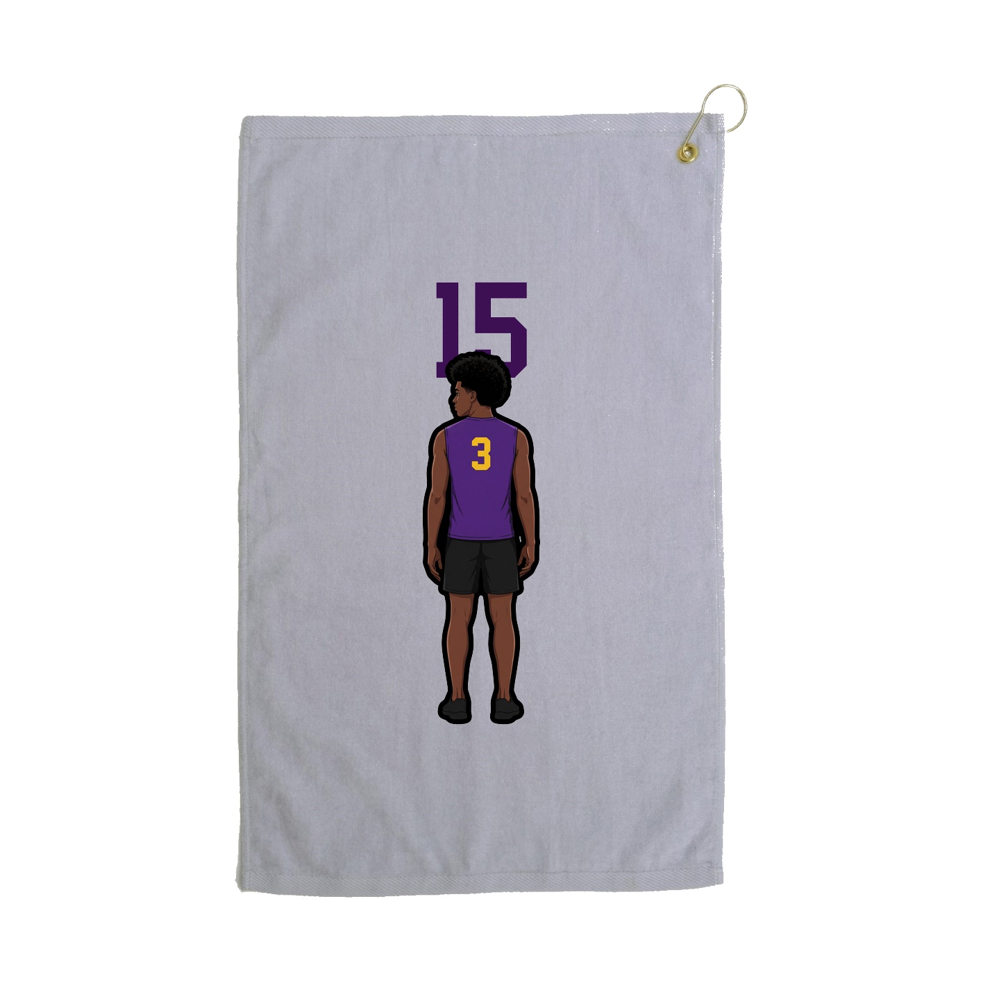 Golf Towel — Number Top in Grey