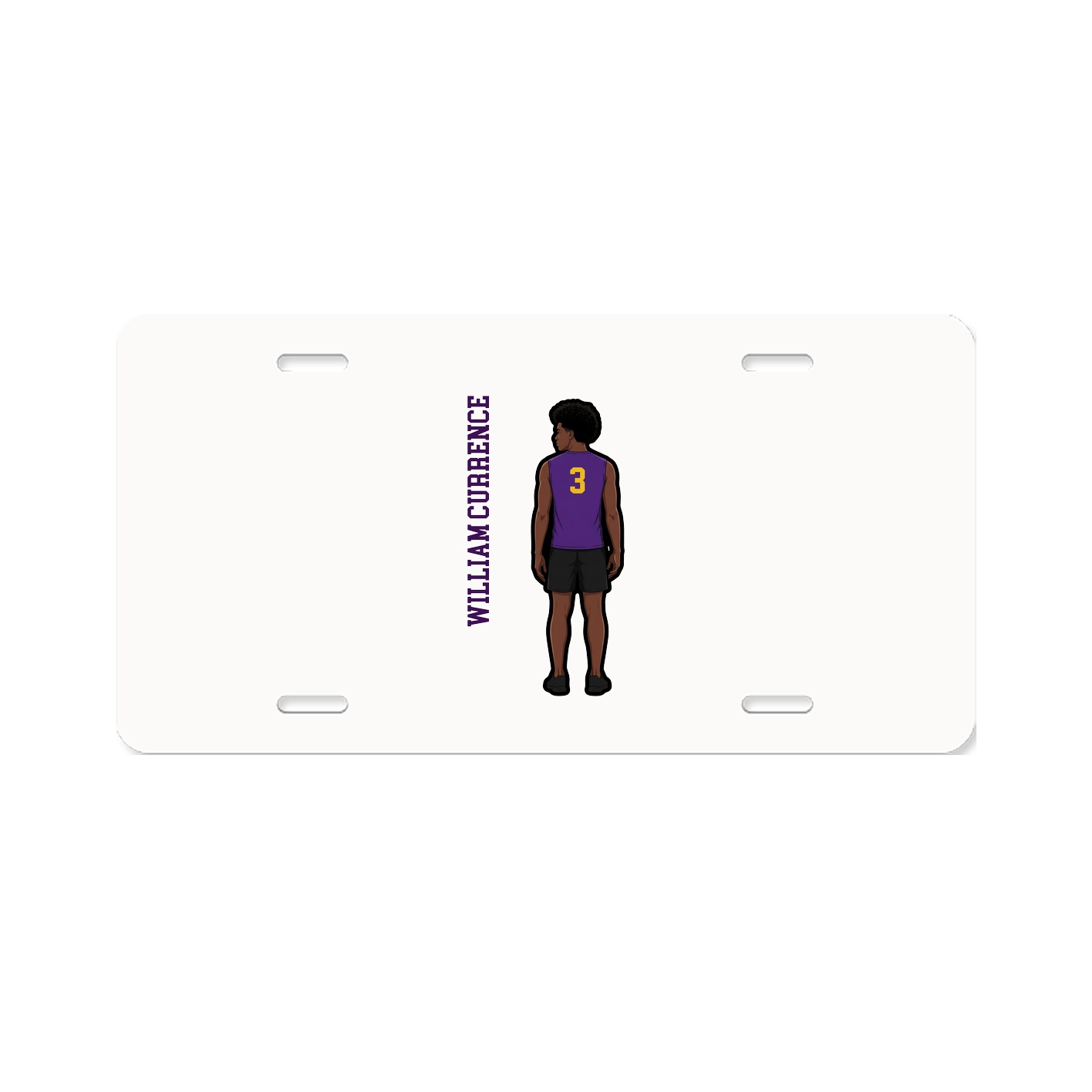 License Plate — Name Vertical in Classic