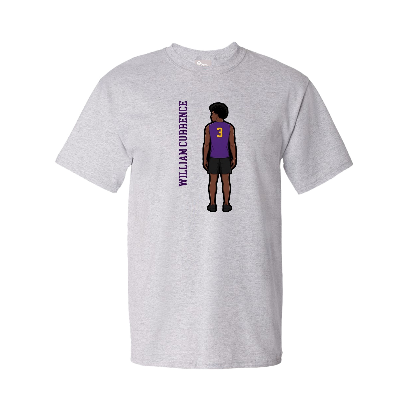 Youth Tee — Name Vertical in Grey