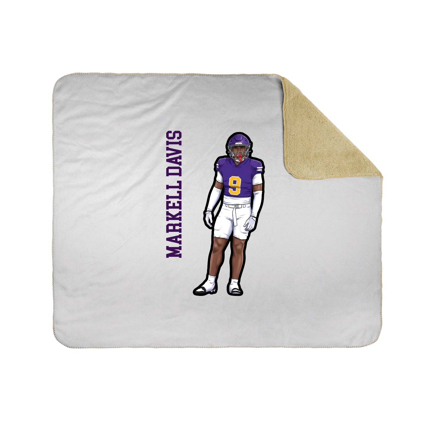Throw Blanket — Name Vertical in White