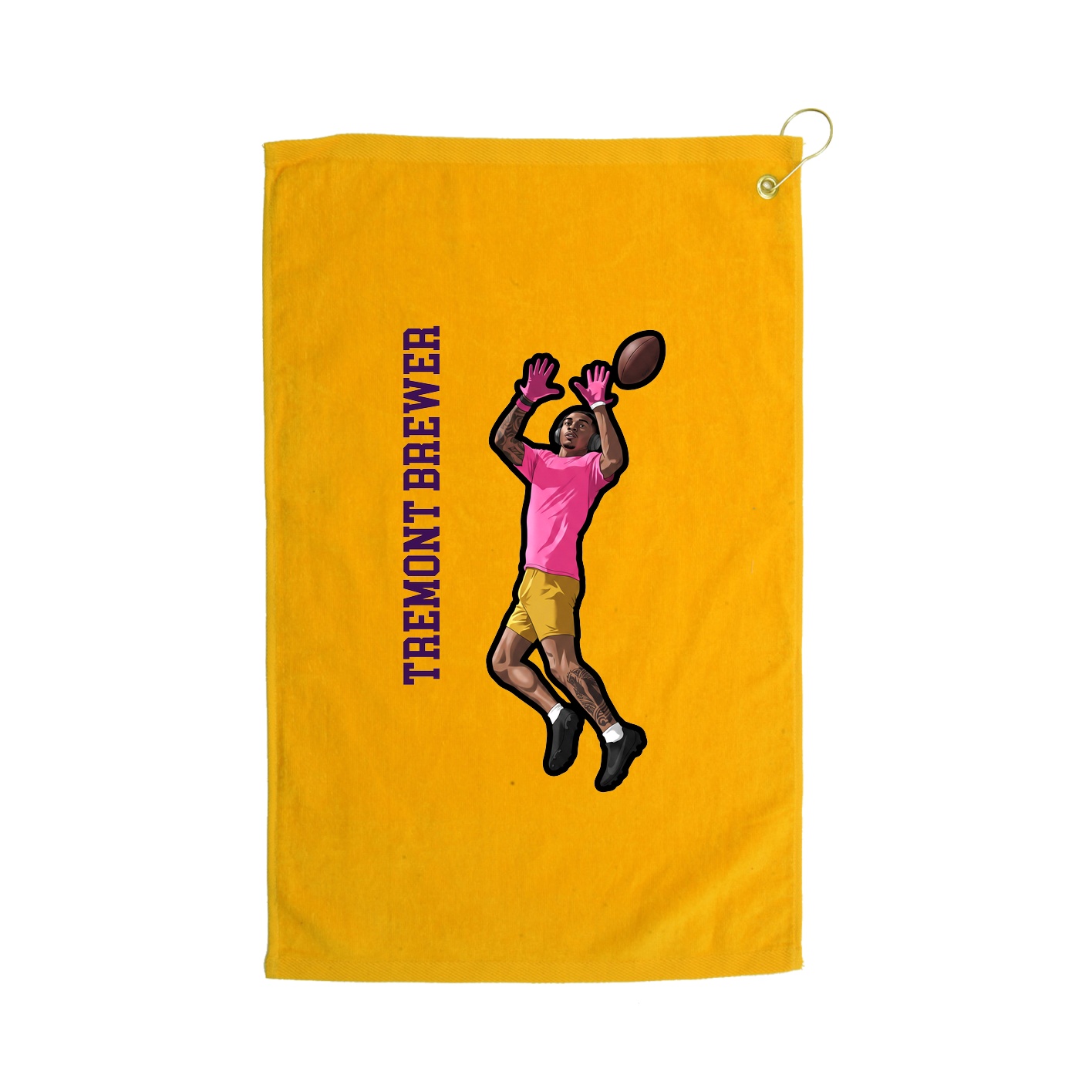 Golf Towel — Name Vertical in Gold