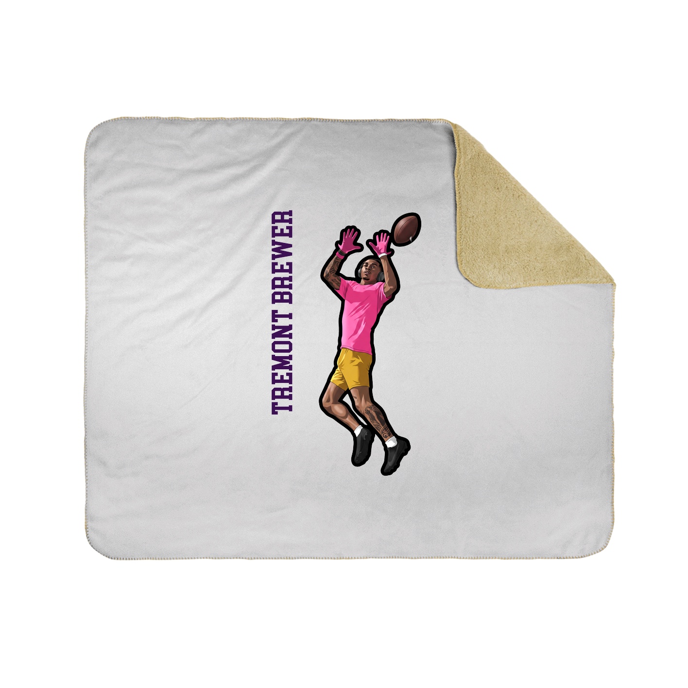 Throw Blanket — Name Vertical in White
