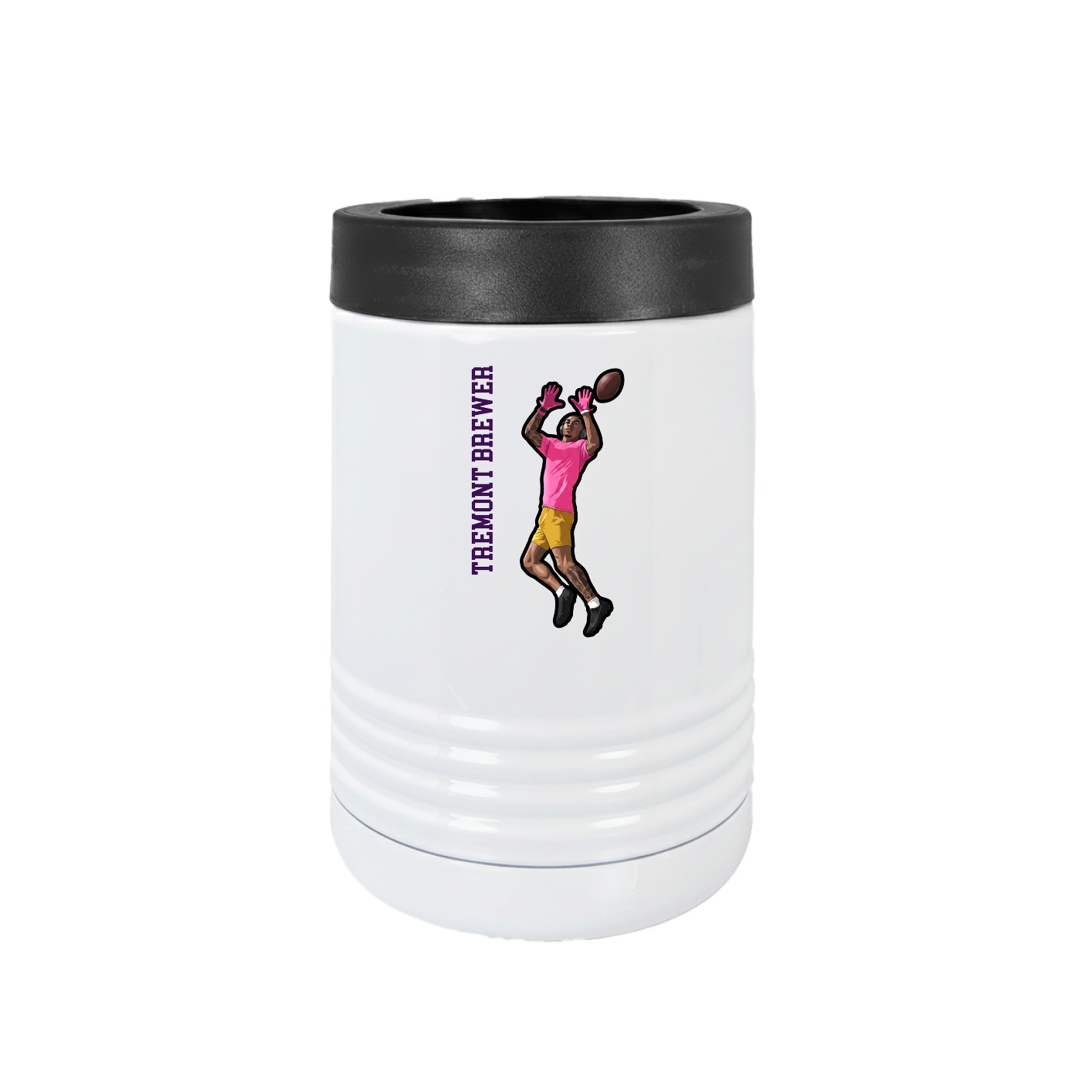 Beverage Holder — Name Vertical in White