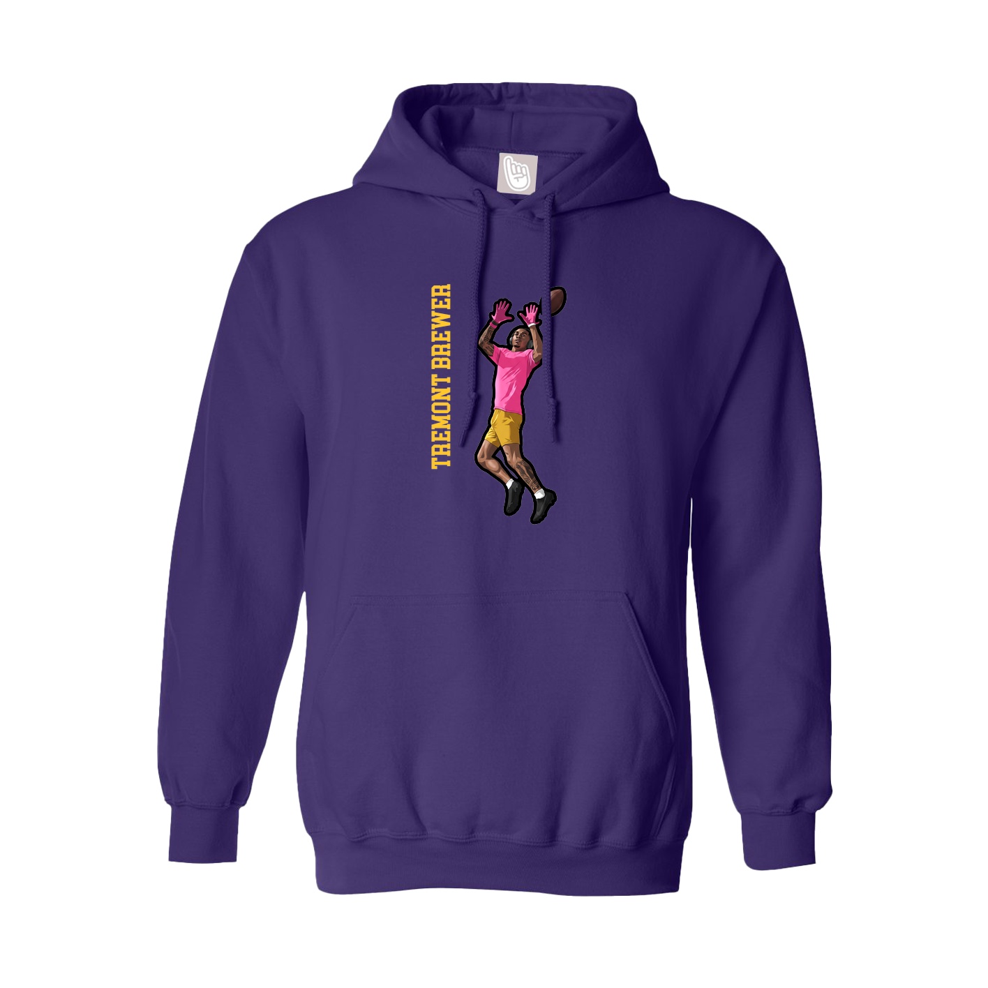Hoodie — Name Vertical in Purple
