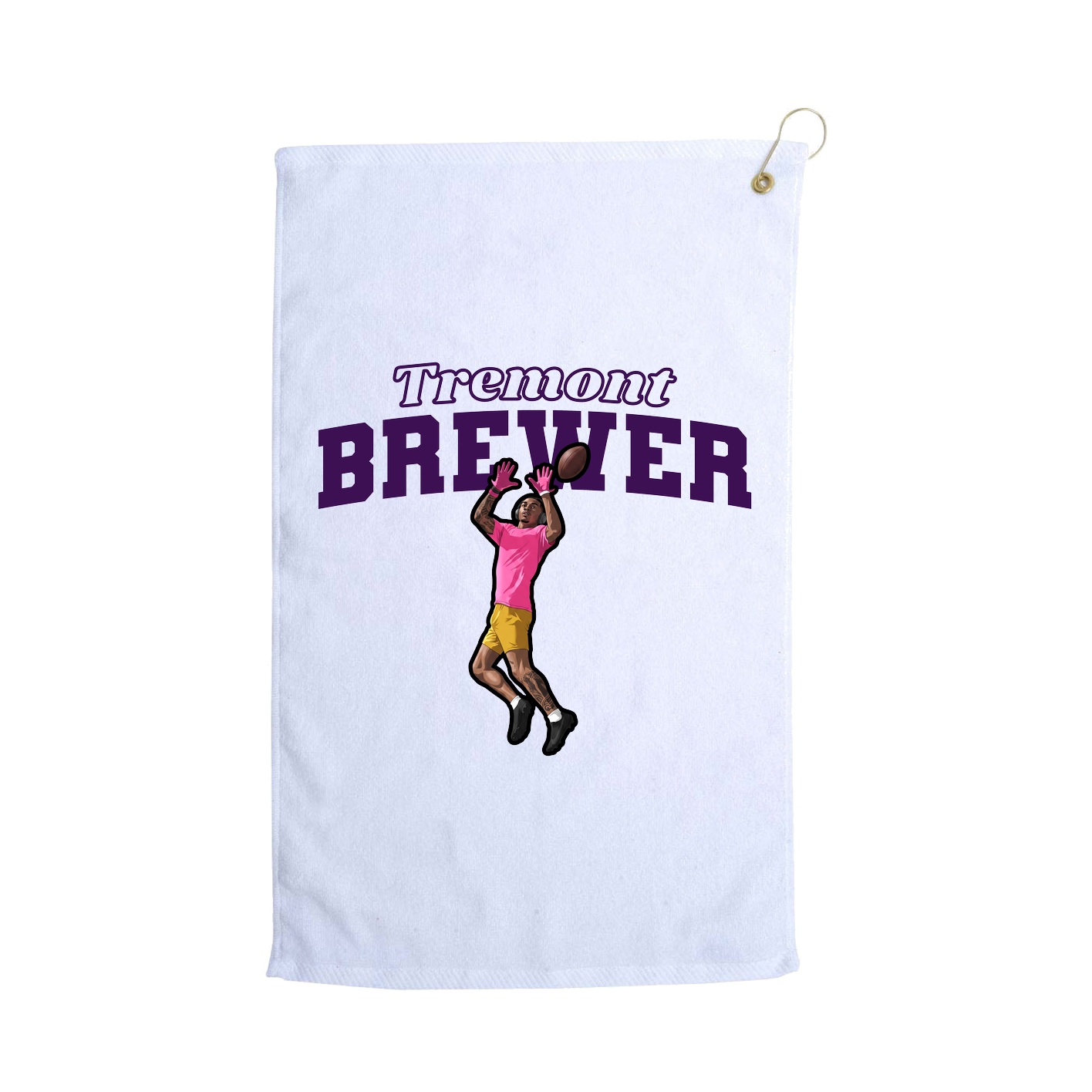 Golf Towel — Name Arch in White