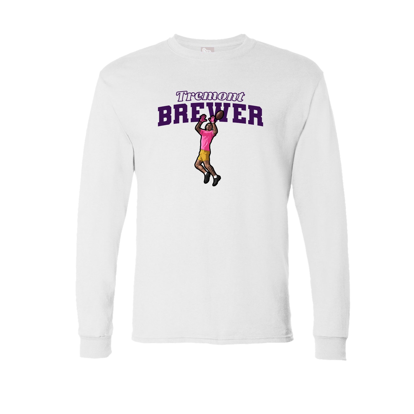 Long Sleeve Tee — Name Arch in White