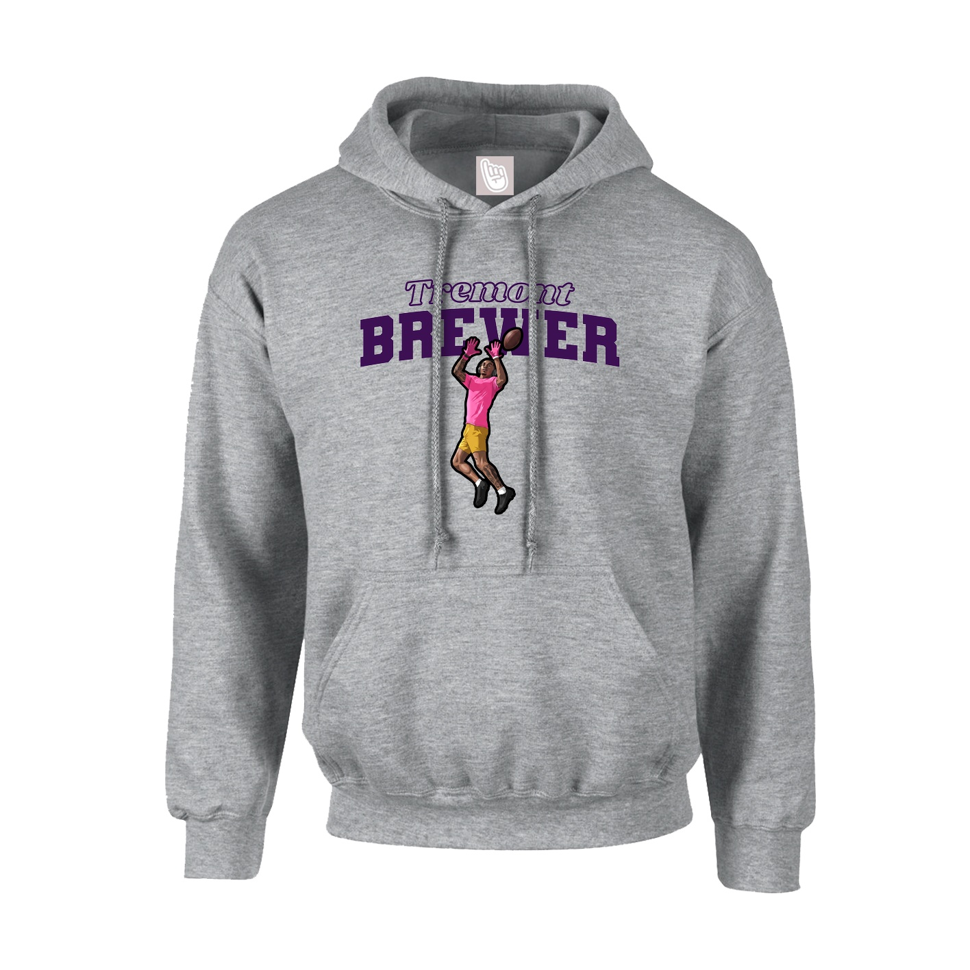 Youth Hoodie — Name Arch in Grey