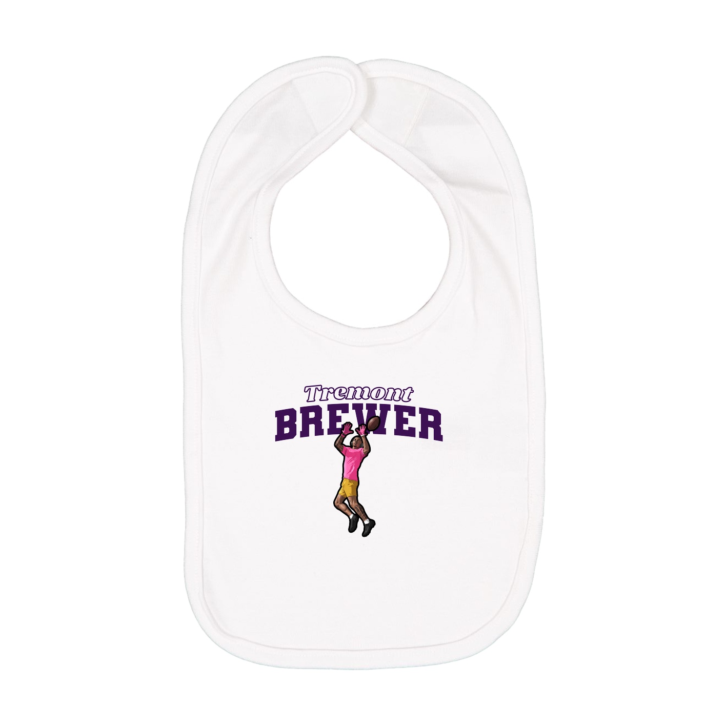 Infant Bib — Name Arch in White