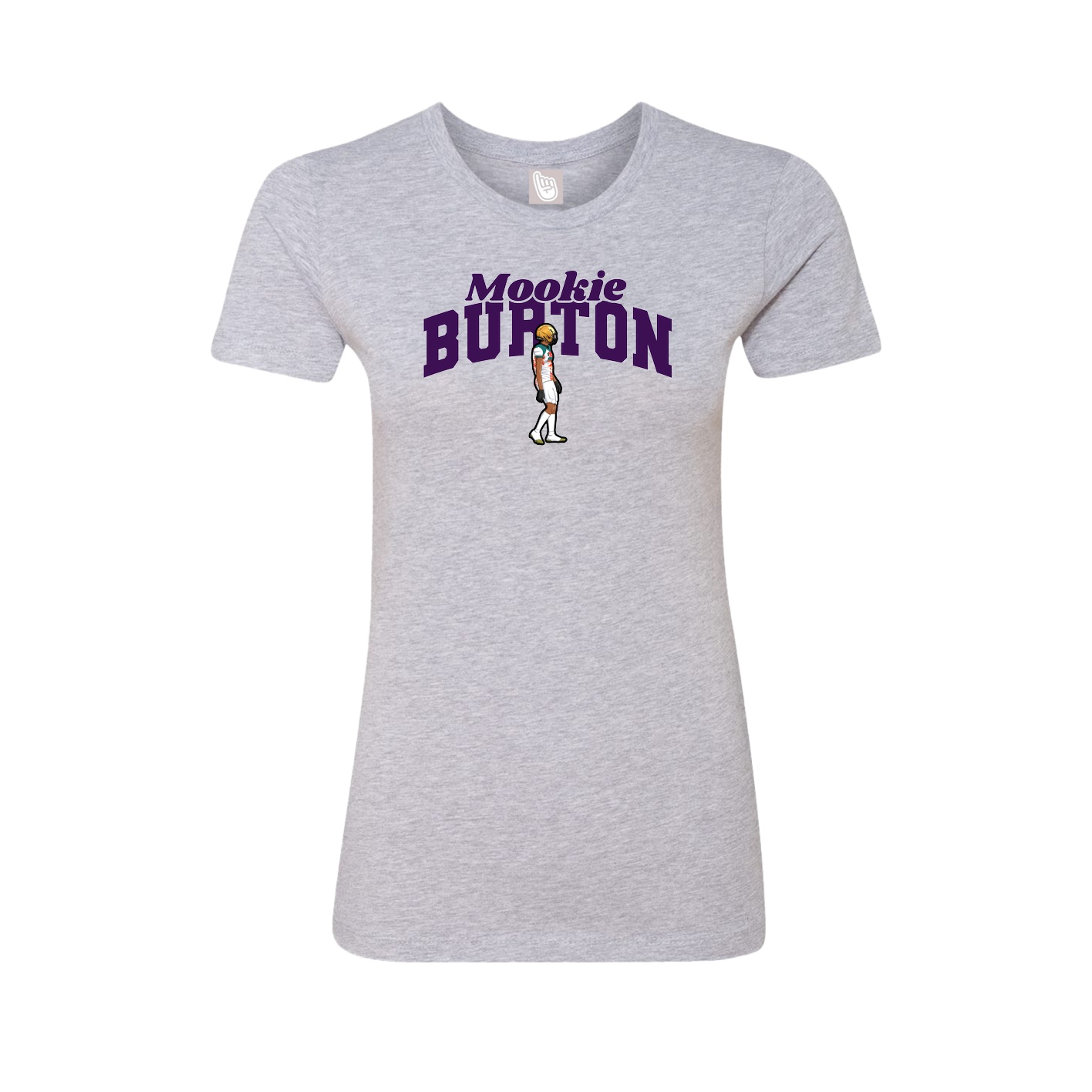 Fitted Women's Tee — Signature Arch in Grey