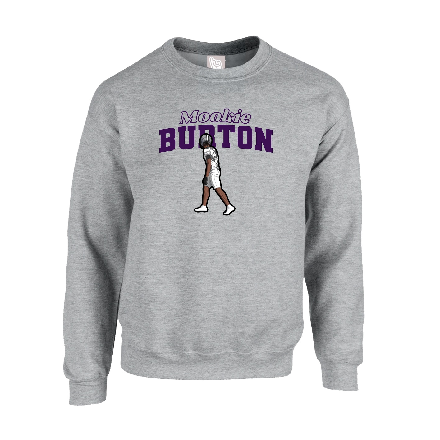 Fleece Crew — Name Arch in Grey