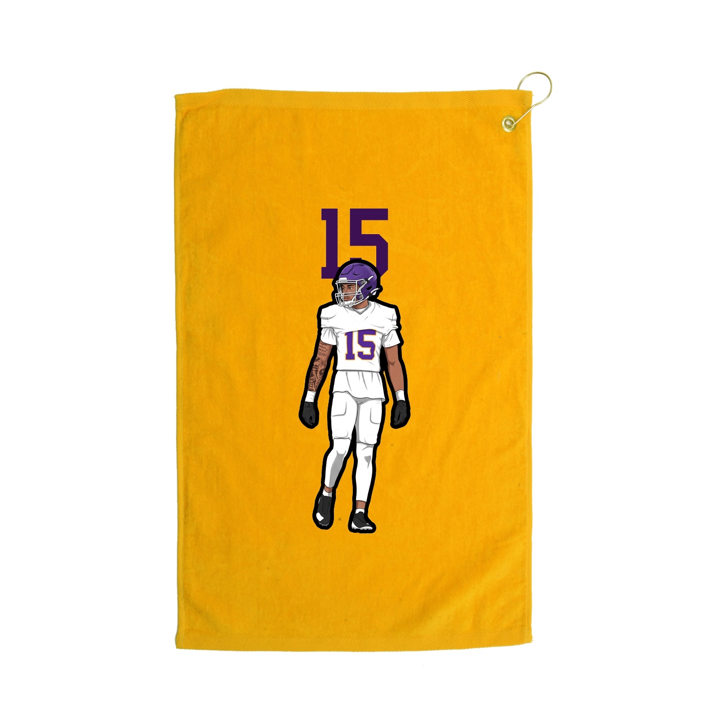 Golf Towel — Number Top in Gold