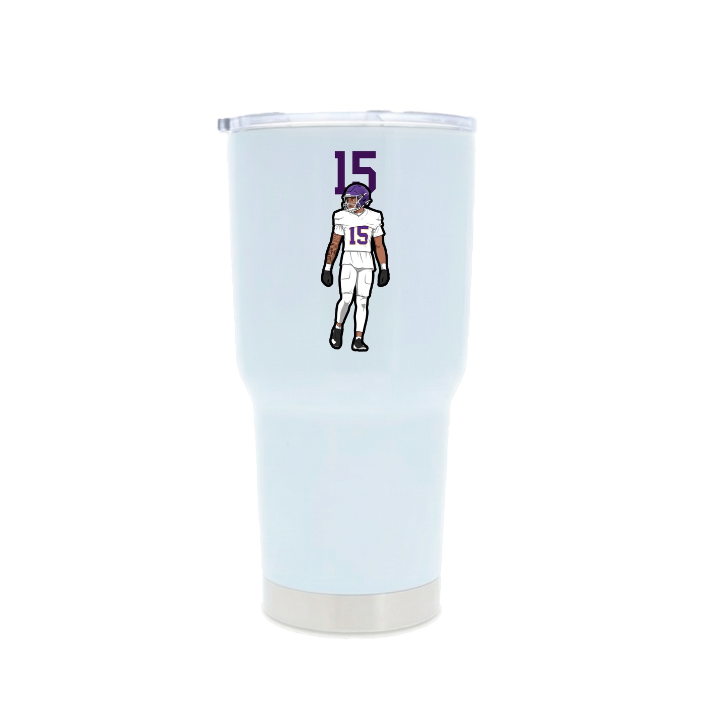 30oz Stainless Steel Tumbler — Number Top in White