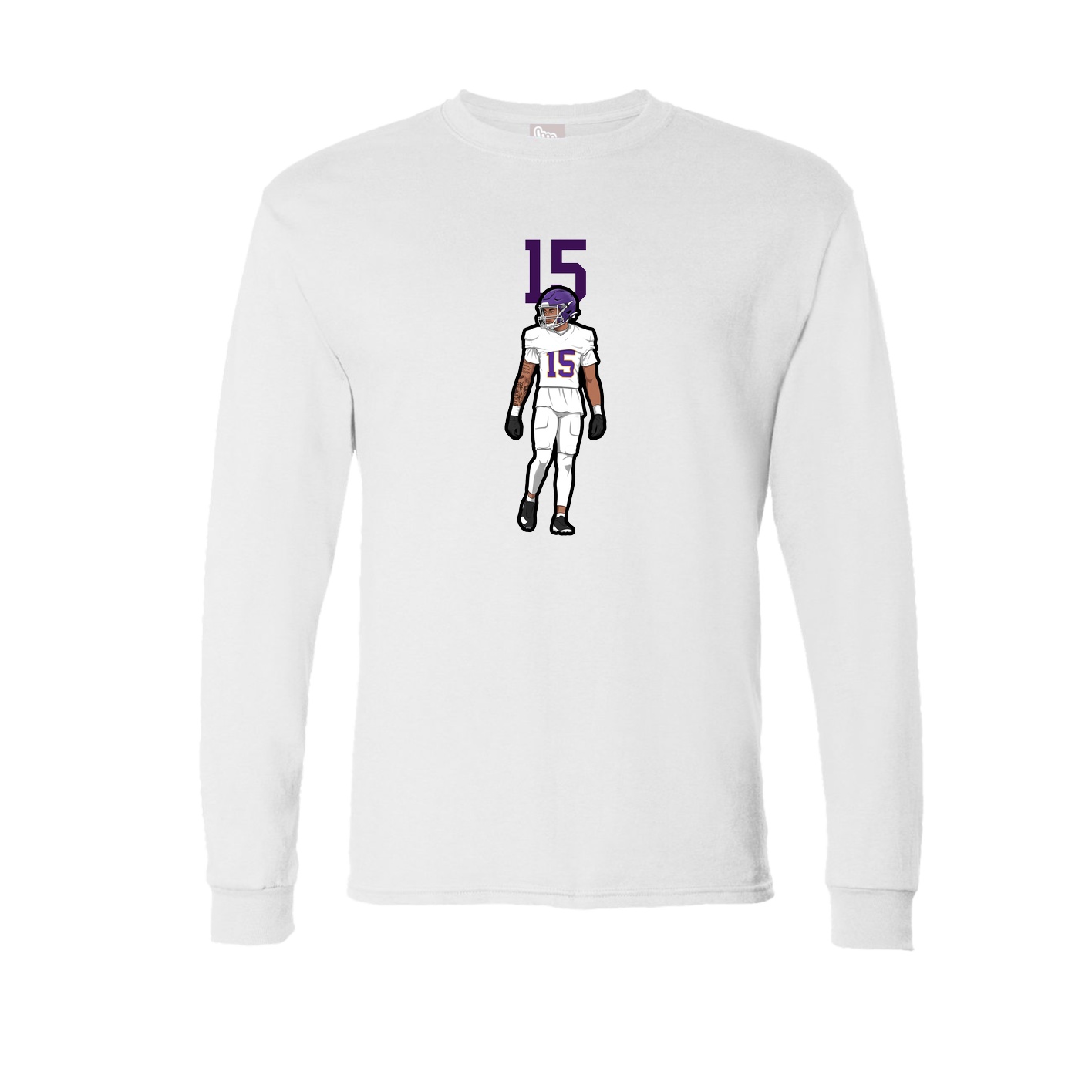 Long Sleeve Tee — Number Top in White