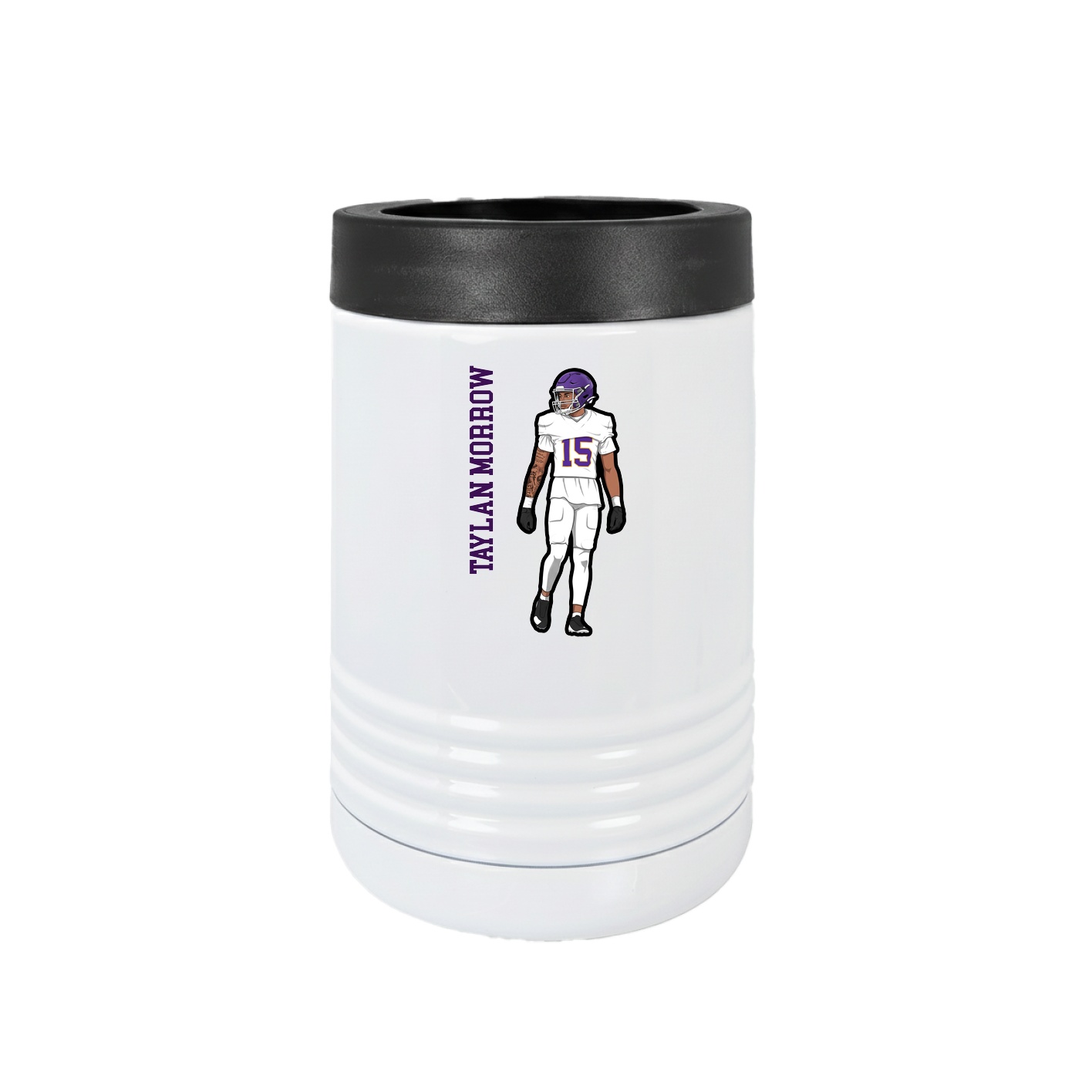 Beverage Holder — Name Vertical in White