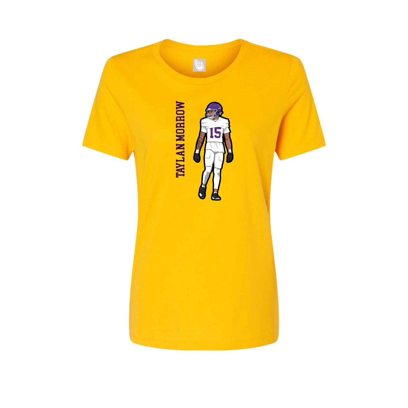 Fitted Women's Tee — Name Vertical in Gold