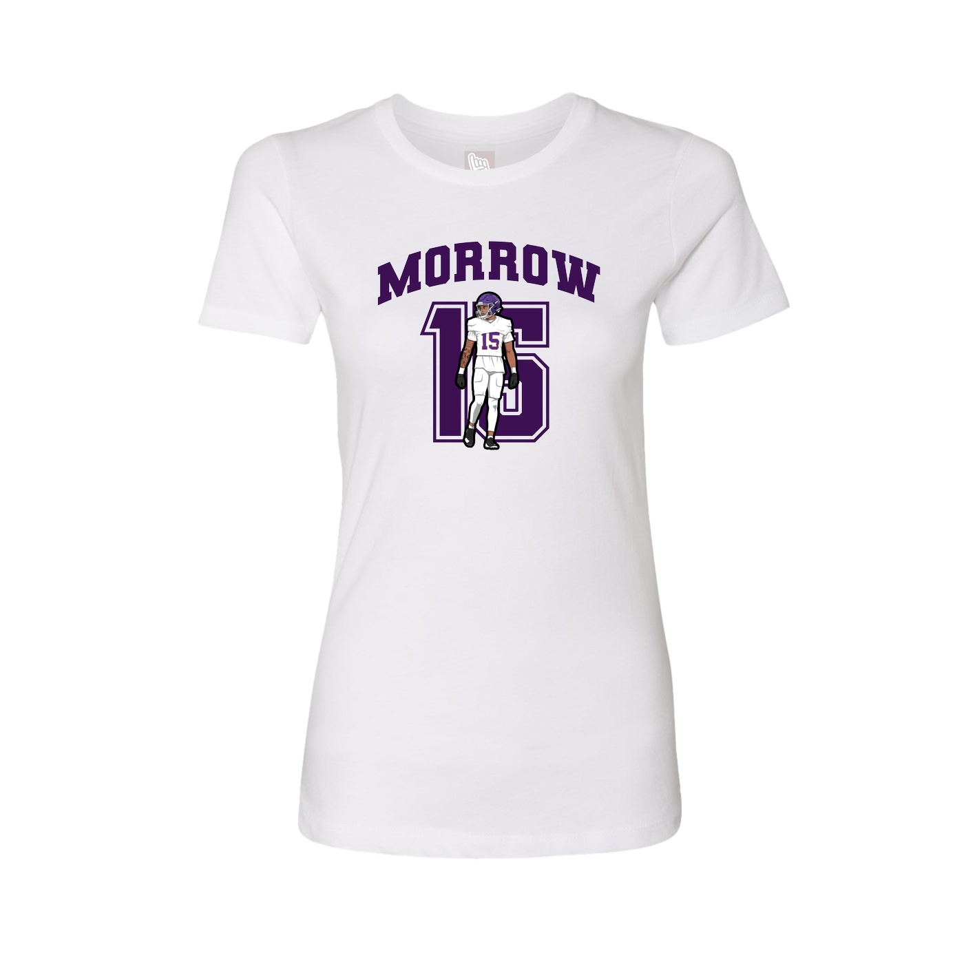 Fitted Women's Tee — Number in White