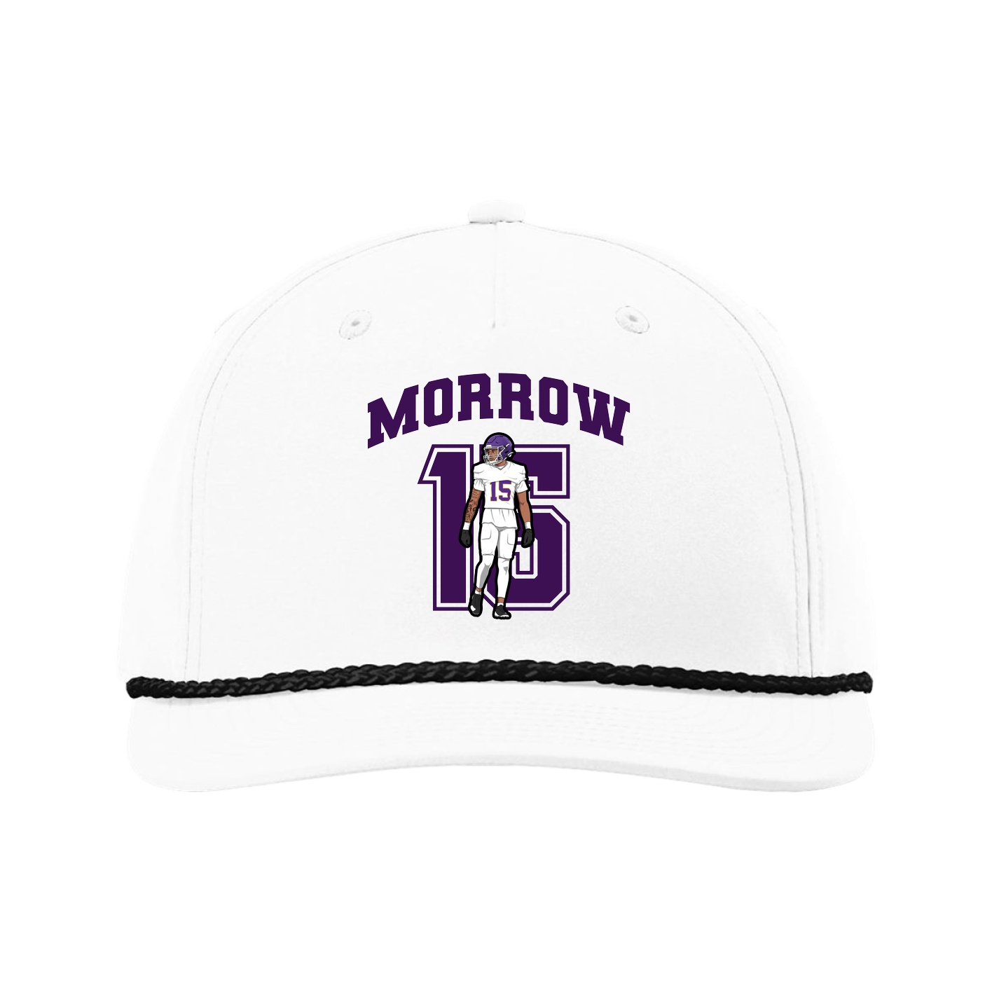 Five-Panel Classic Rope Cap — Number in White