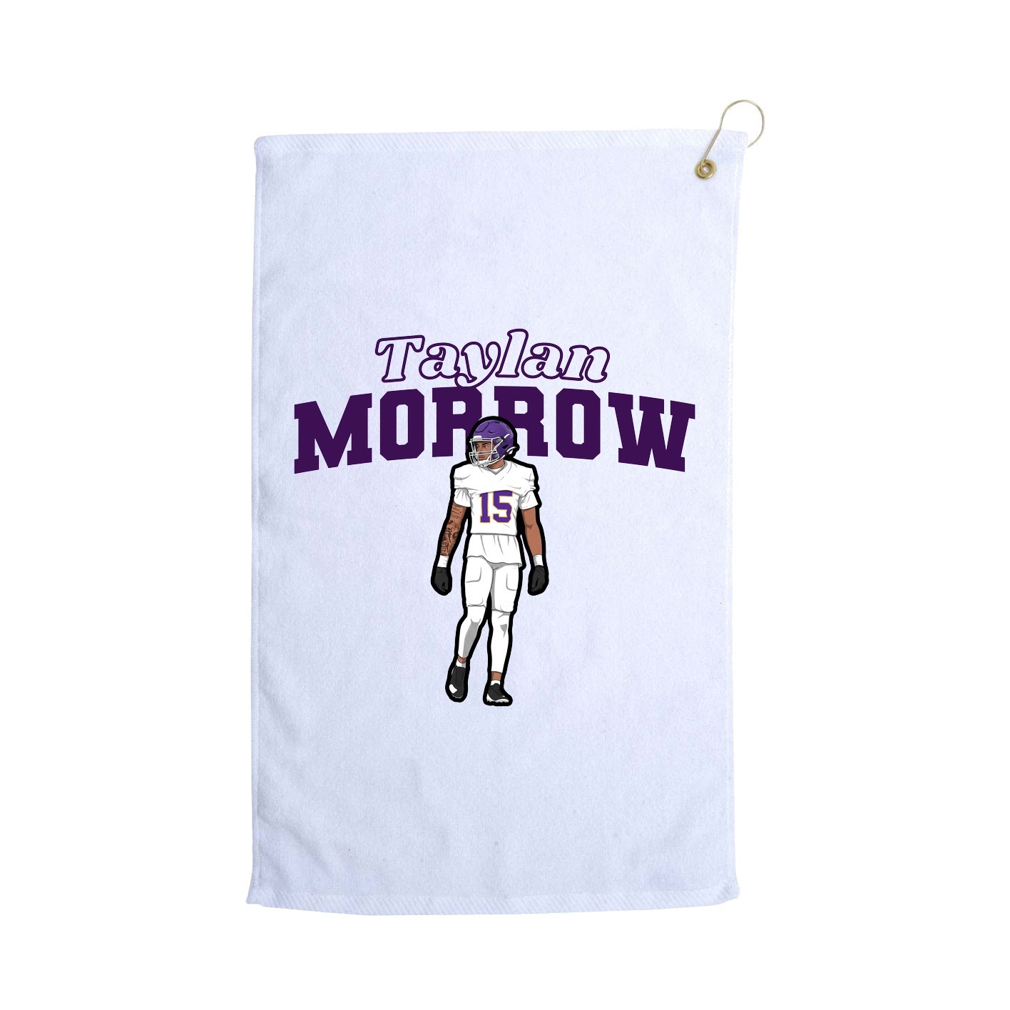 Golf Towel — Name Arch in White