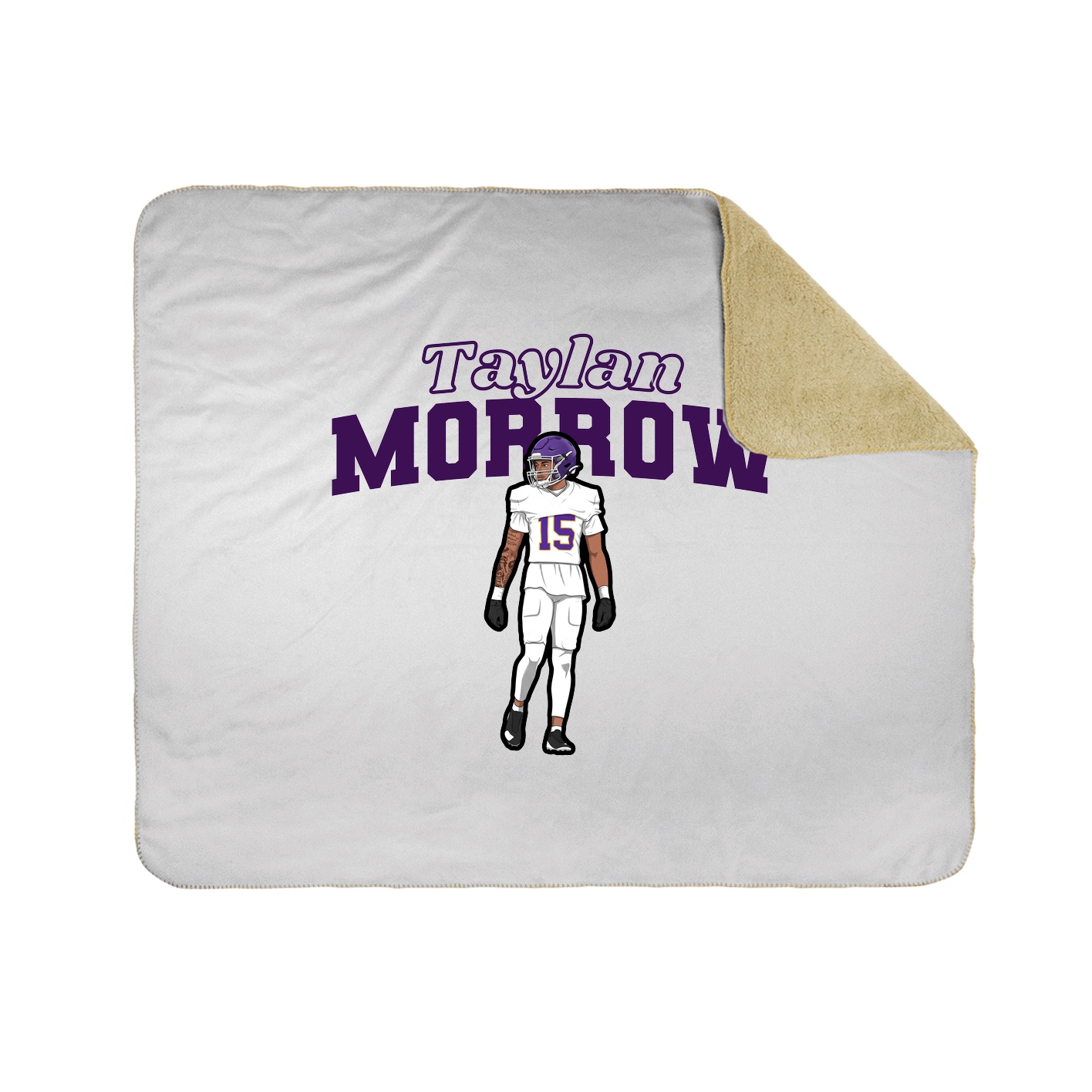 Throw Blanket — Name Arch in White