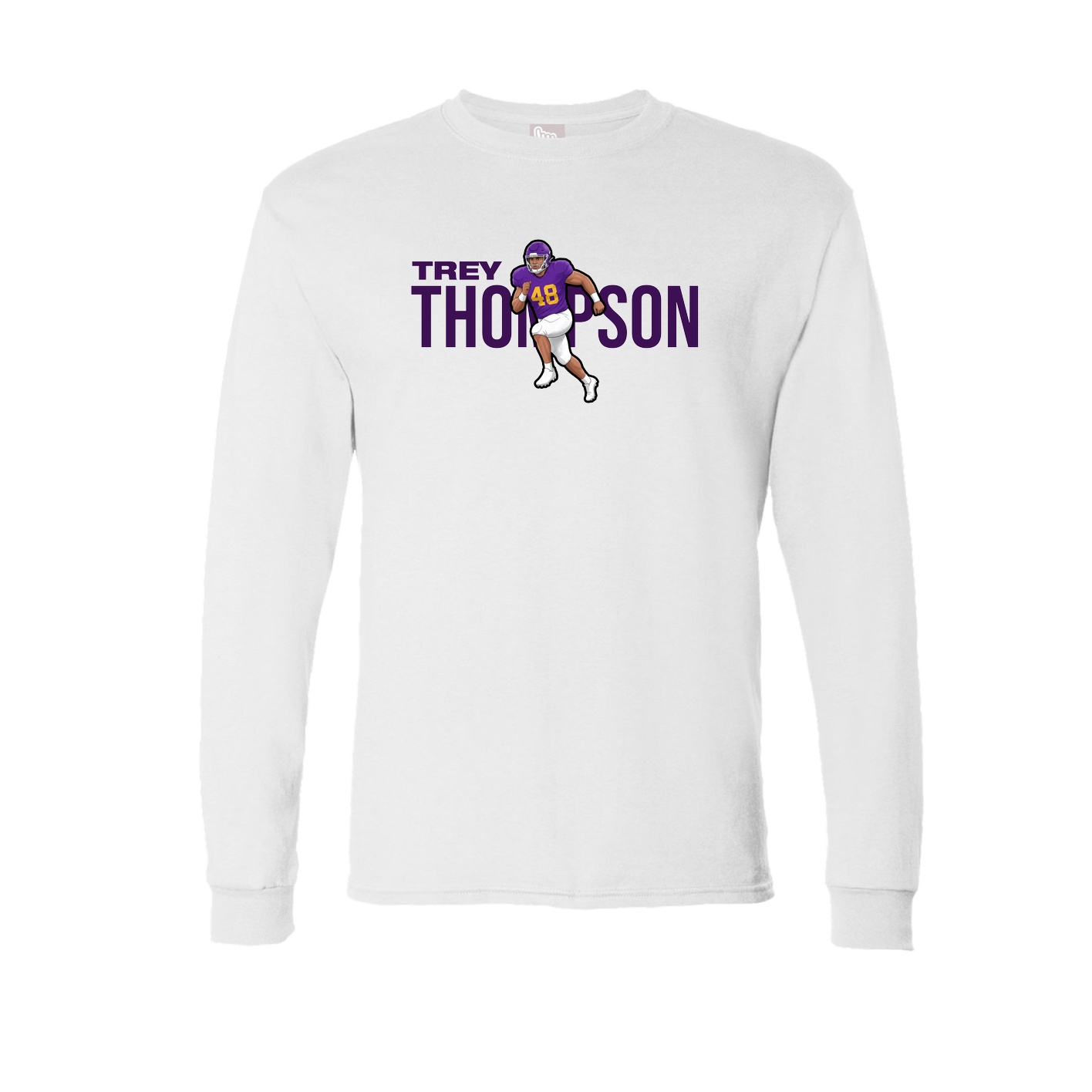 Long Sleeve Tee — Player Name in White