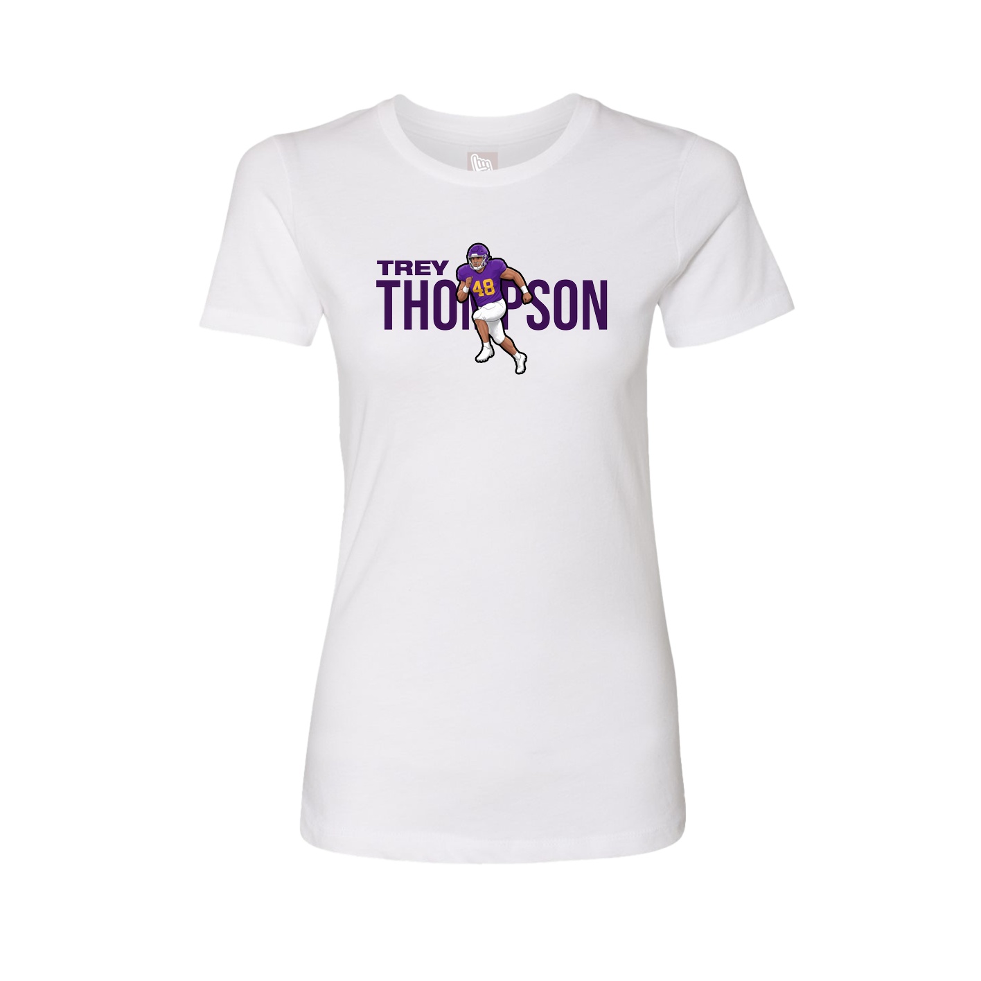 Fitted Women's Tee — Player Name in White