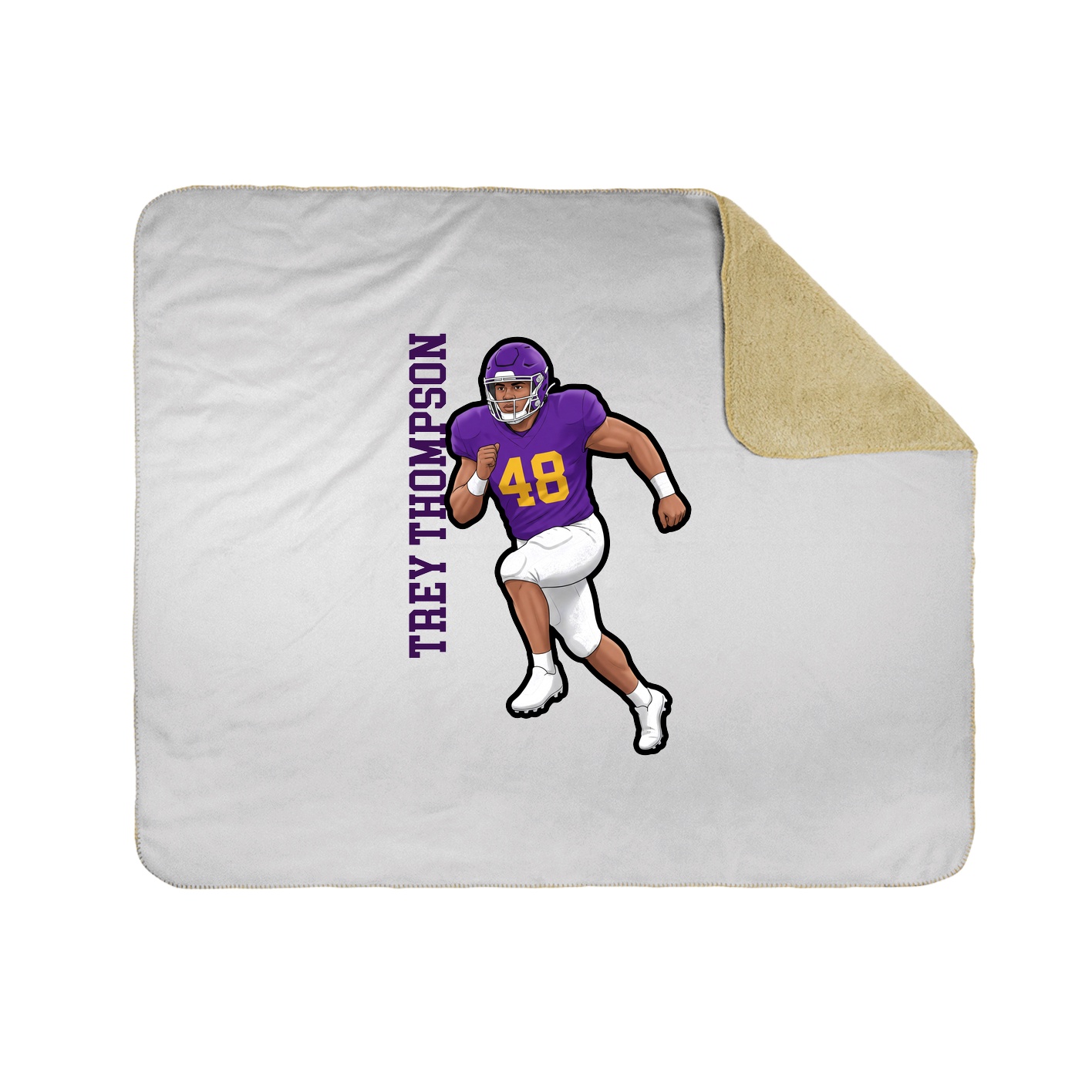 Throw Blanket — Name Vertical in White