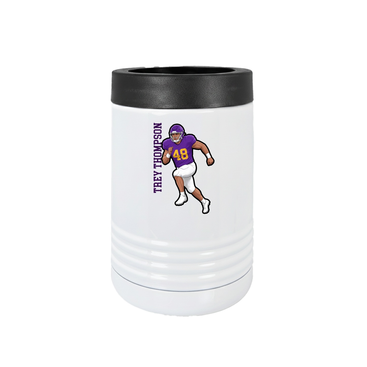 Beverage Holder — Name Vertical in White