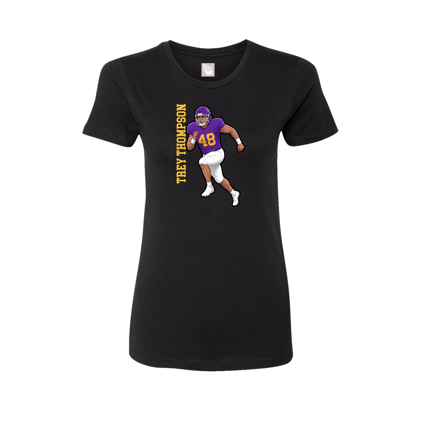 Fitted Women's Tee — Name Vertical in Black