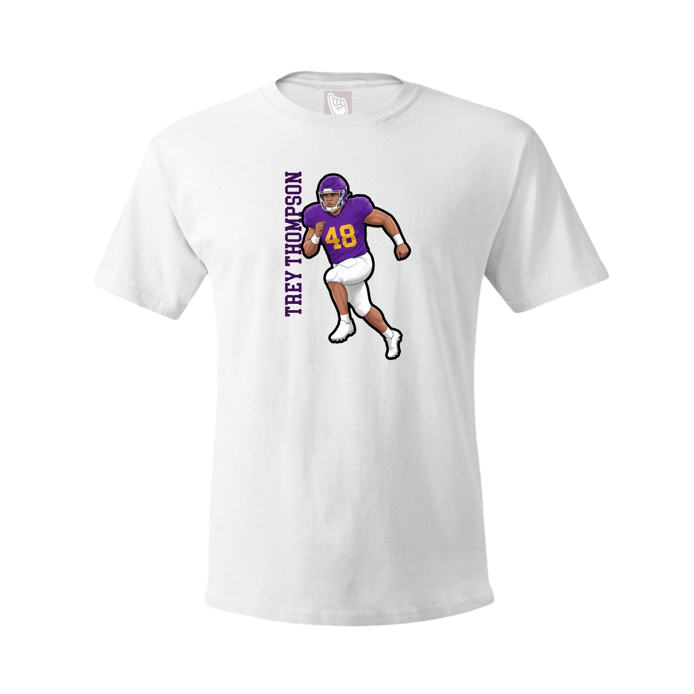 Youth Tee — Name Vertical in White