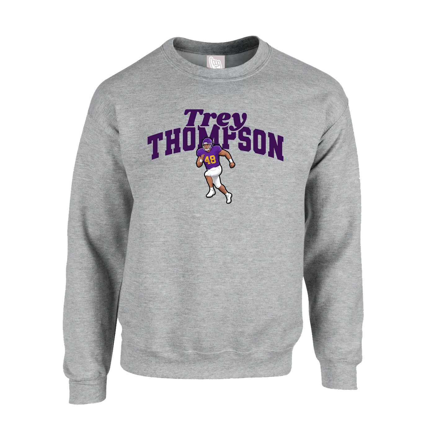 Fleece Crew — Signature Arch in Grey