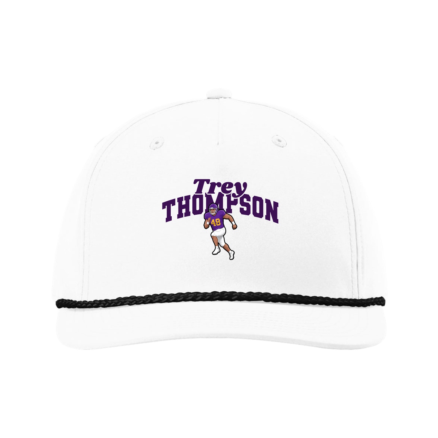 Five-Panel Classic Rope Cap — Signature Arch in White