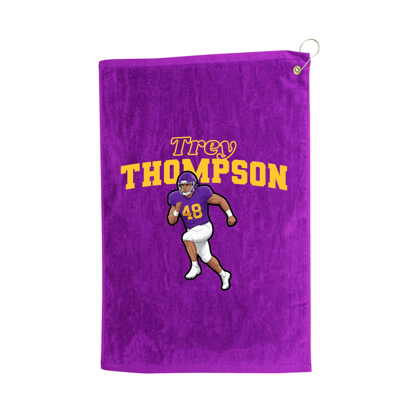 Golf Towel — Name Arch in Purple