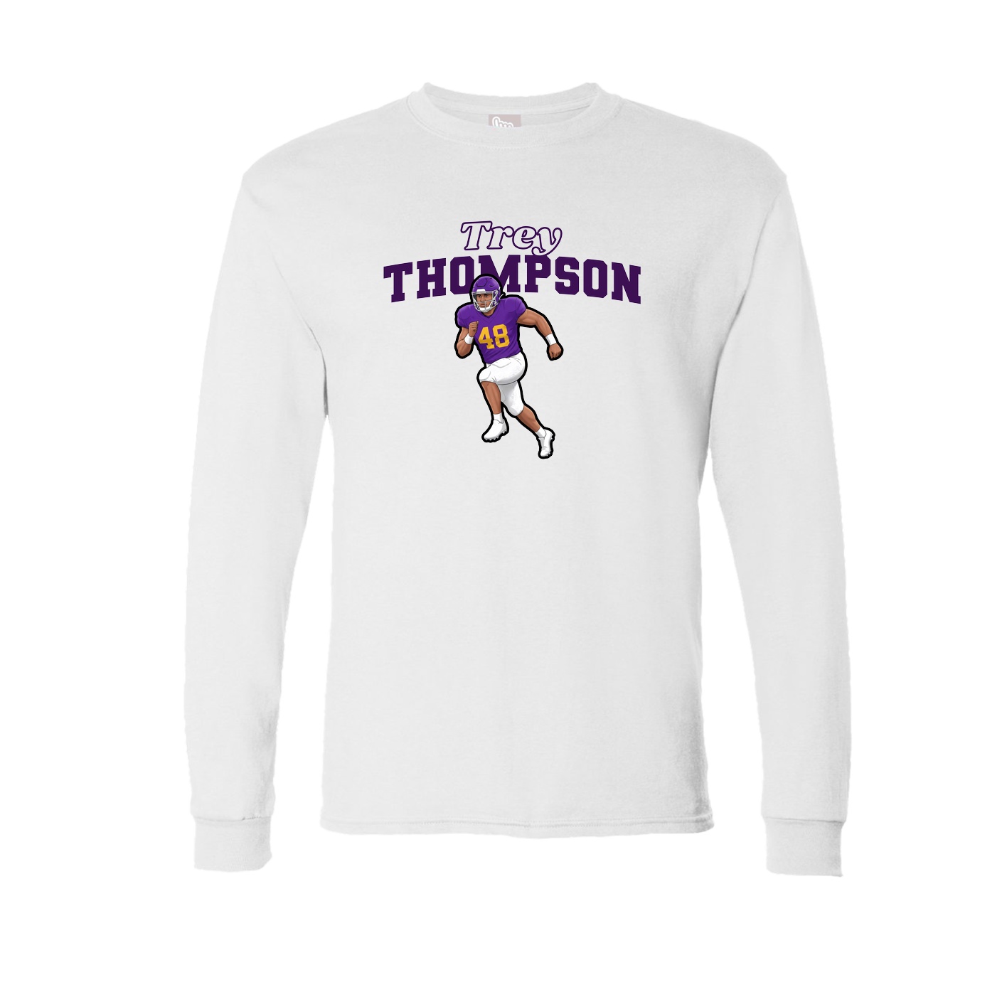 Long Sleeve Tee — Name Arch in White