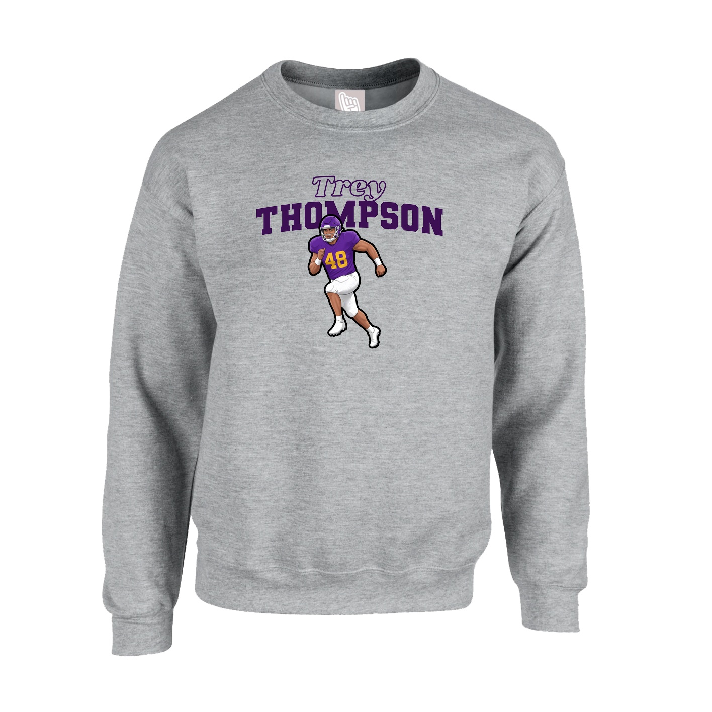 Fleece Crew — Name Arch in Grey