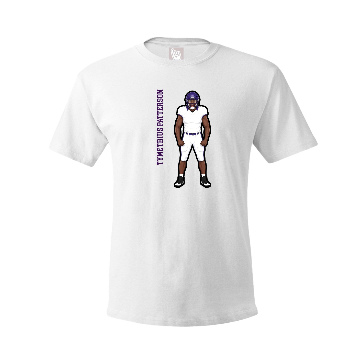 Youth Tee — Name Vertical in White