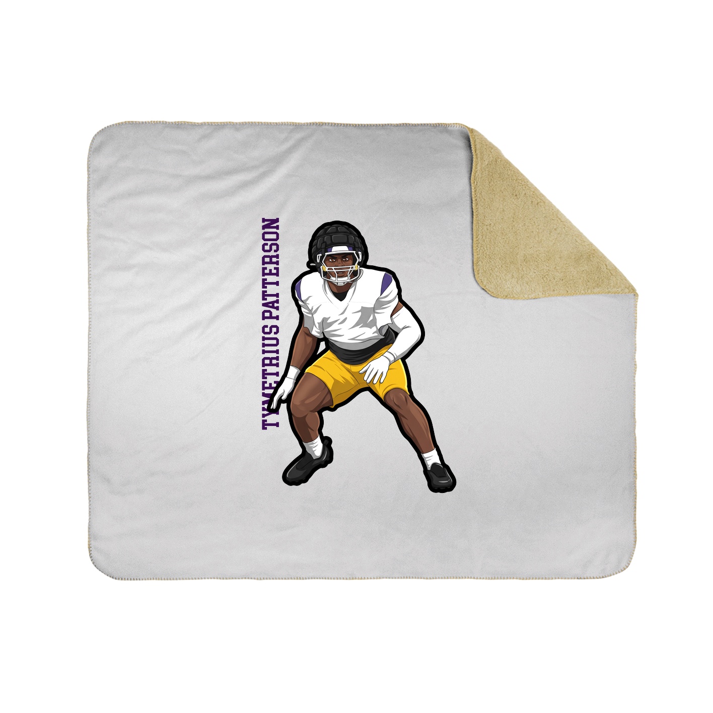 Throw Blanket — Name Vertical in White