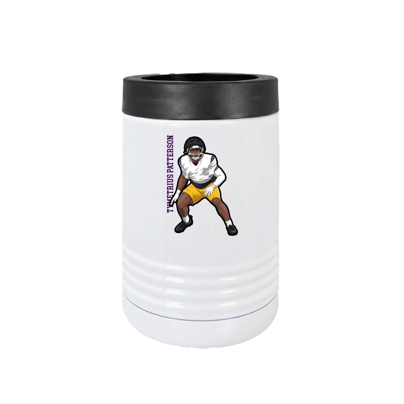 Beverage Holder — Name Vertical in White