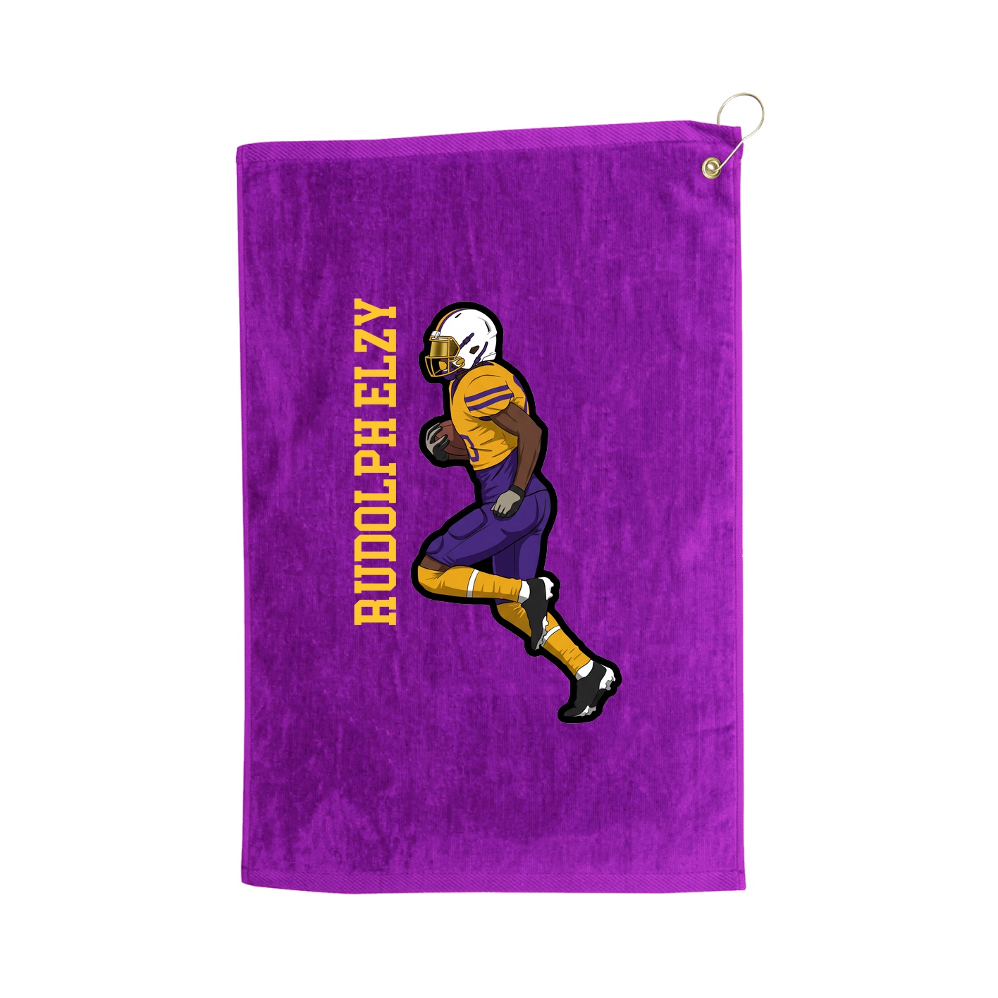 Golf Towel — Name Vertical in Purple