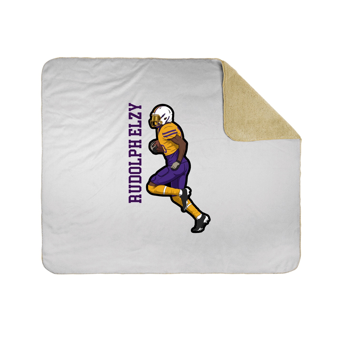 Throw Blanket — Name Vertical in White