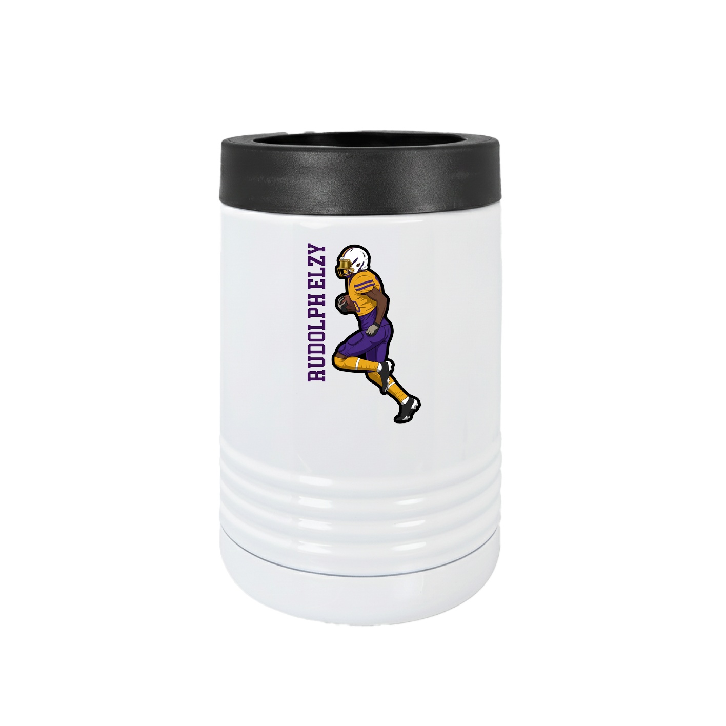 Beverage Holder — Name Vertical in White