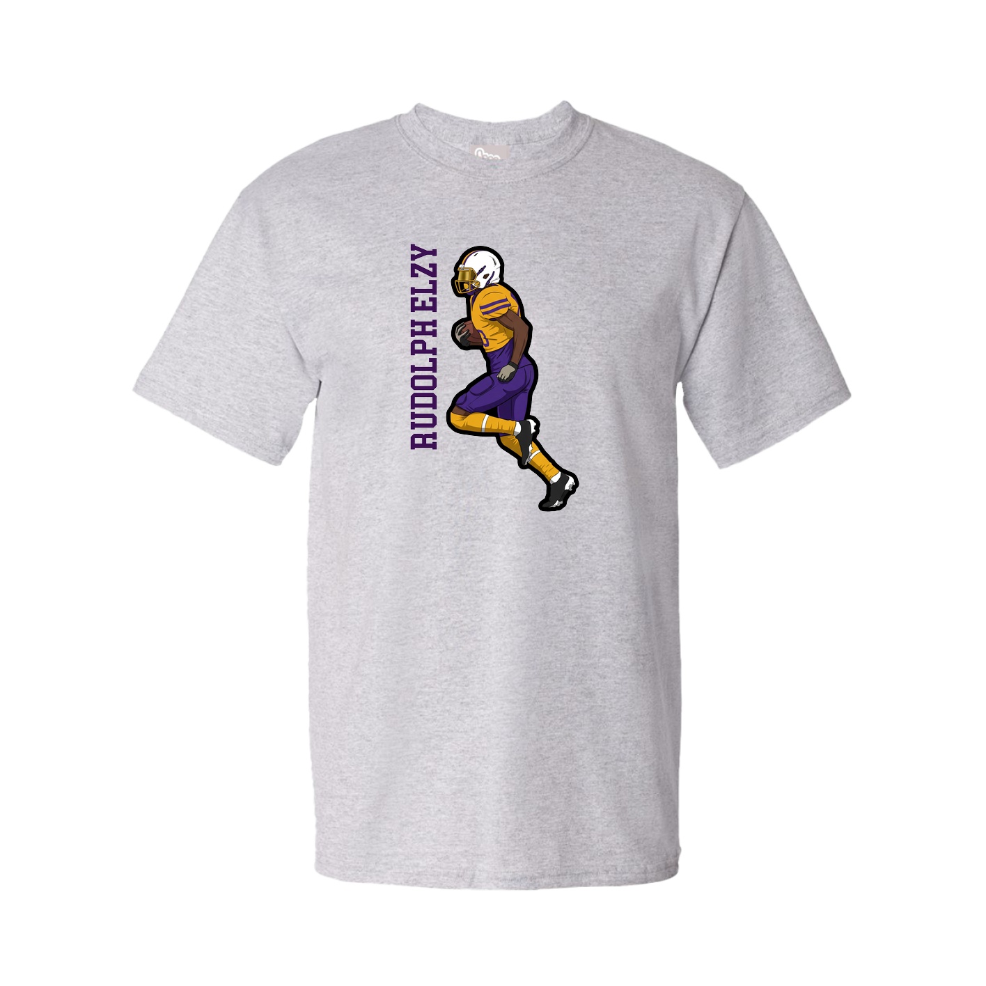 Youth Tee — Name Vertical in Grey