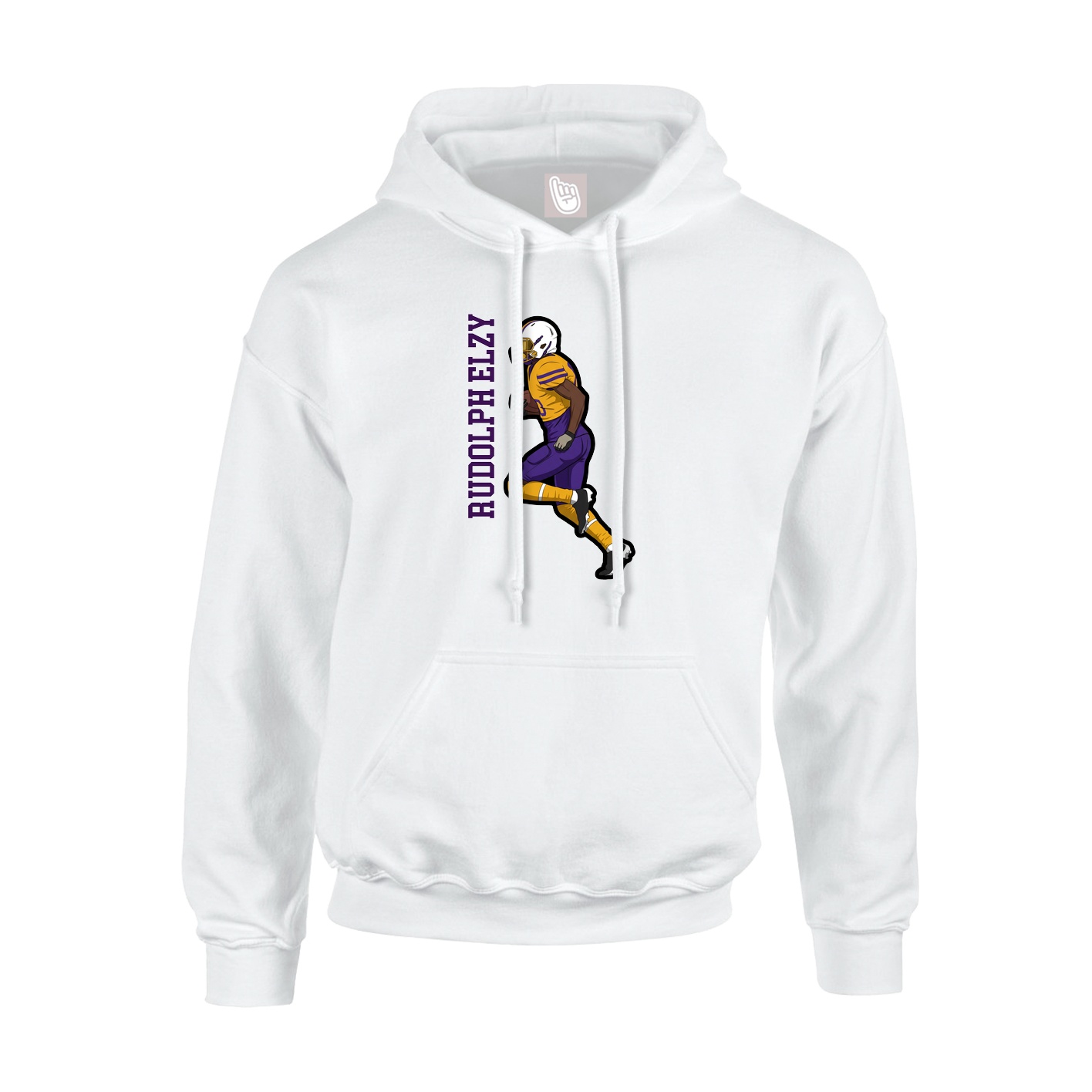 Youth Hoodie — Name Vertical in White