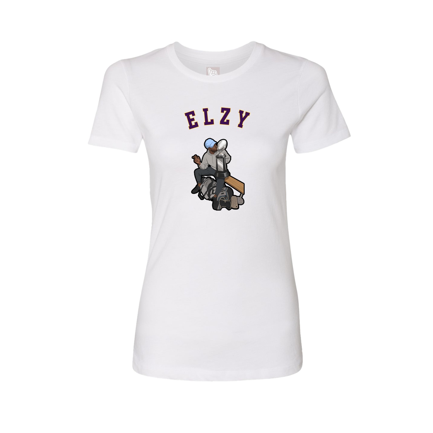 Fitted Women's Tee — Shirsey Arch in White