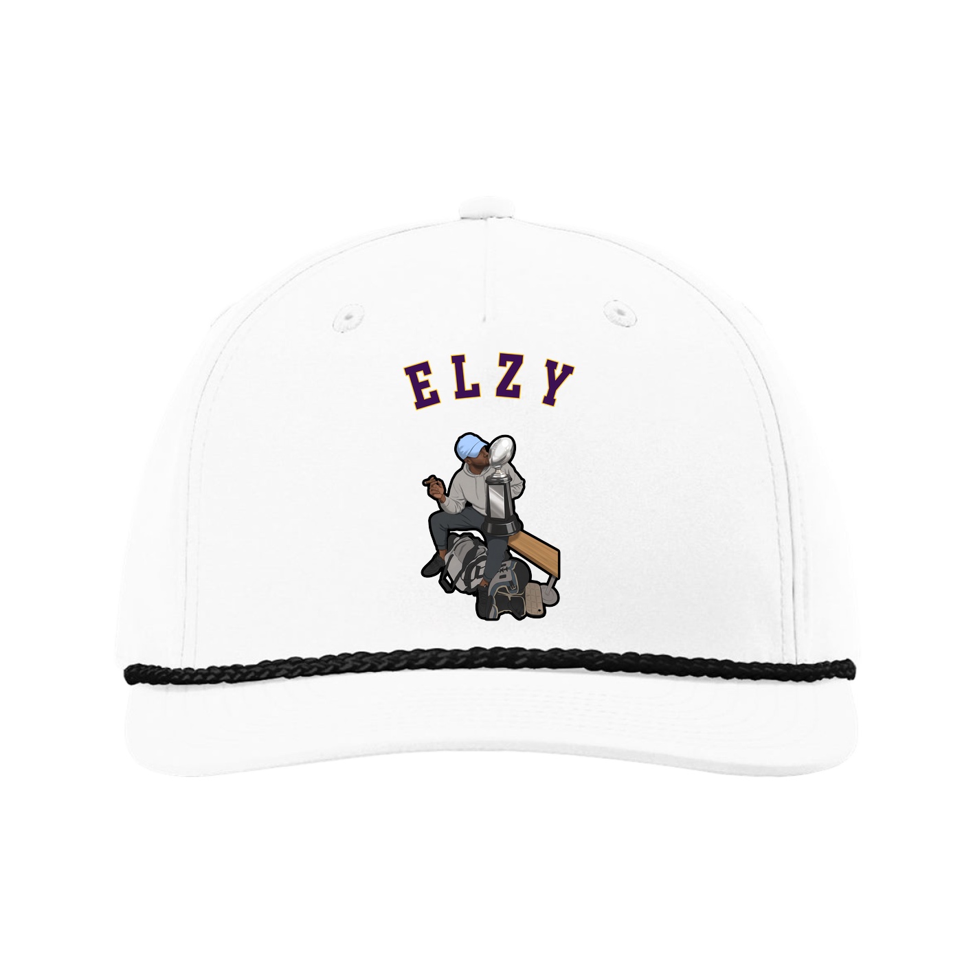 Five-Panel Classic Rope Cap — Shirsey Arch in White