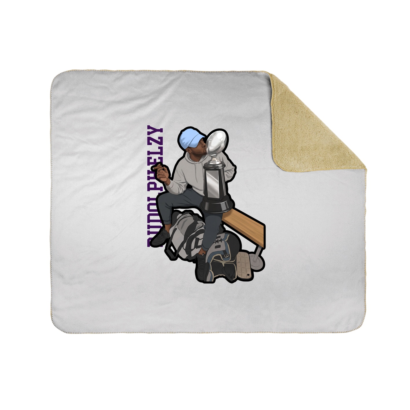 Throw Blanket — Name Vertical in White