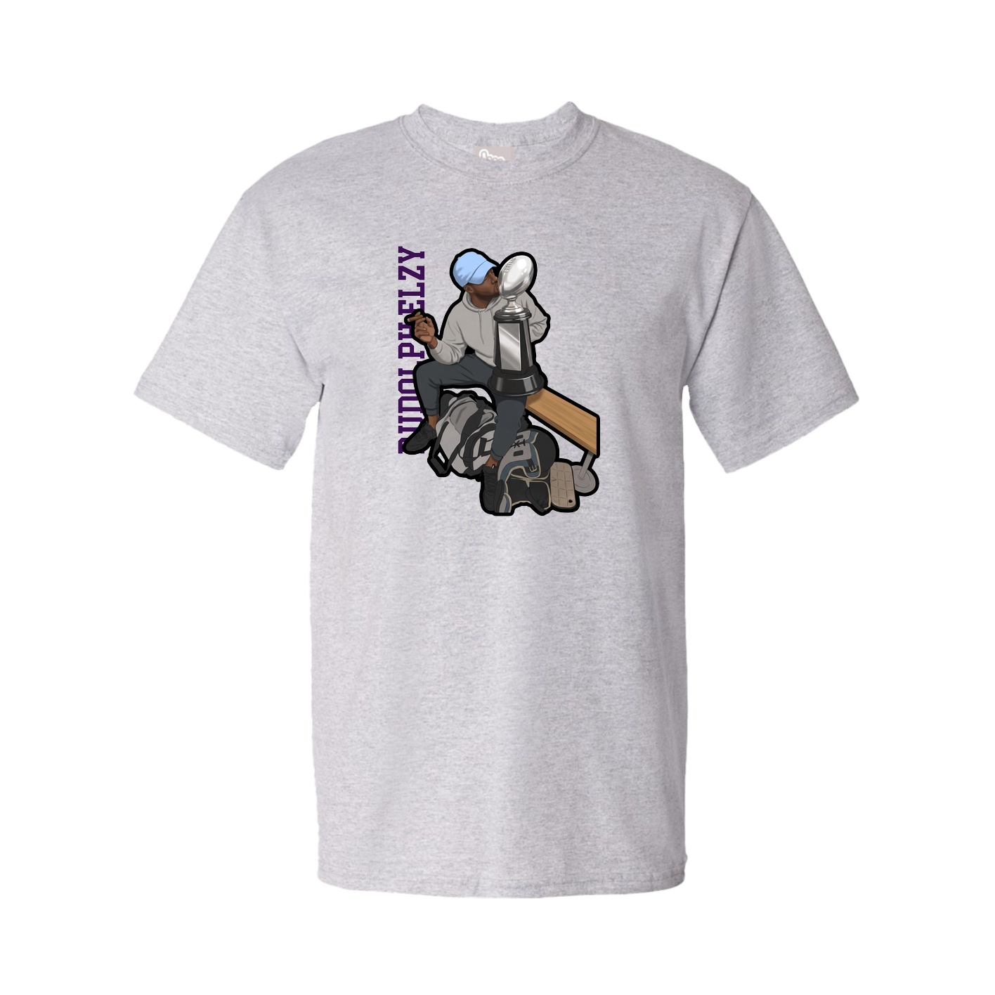 Tee — Name Vertical in Grey